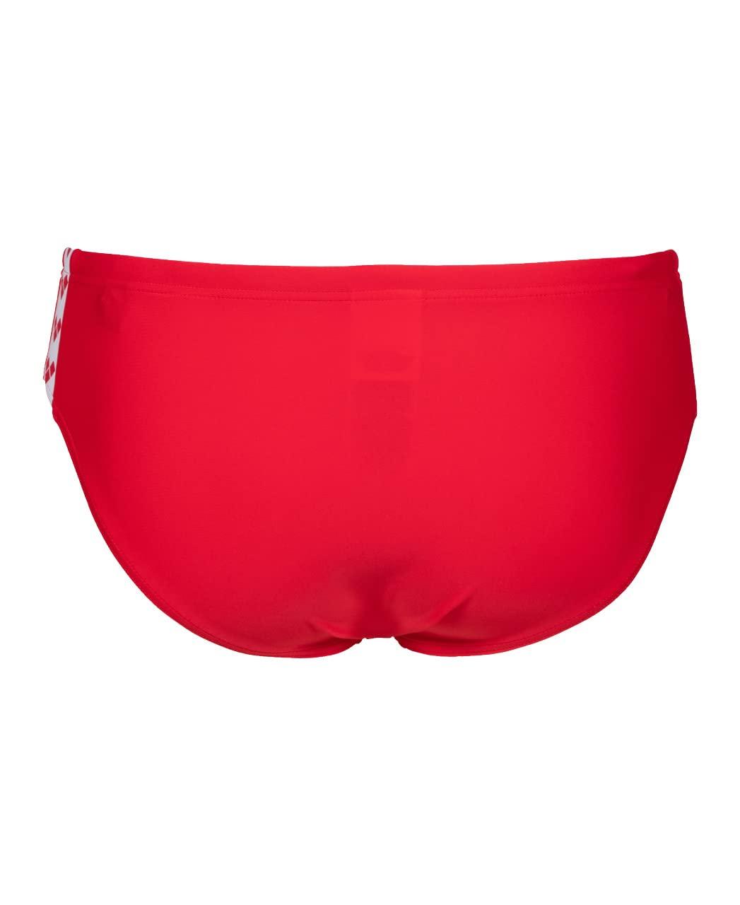 ARENA ARENA Feel Icons Solid Men's Swim Brief Waterfeel Stretchy Fitness Swimming Stylish Suit, Red, 34
