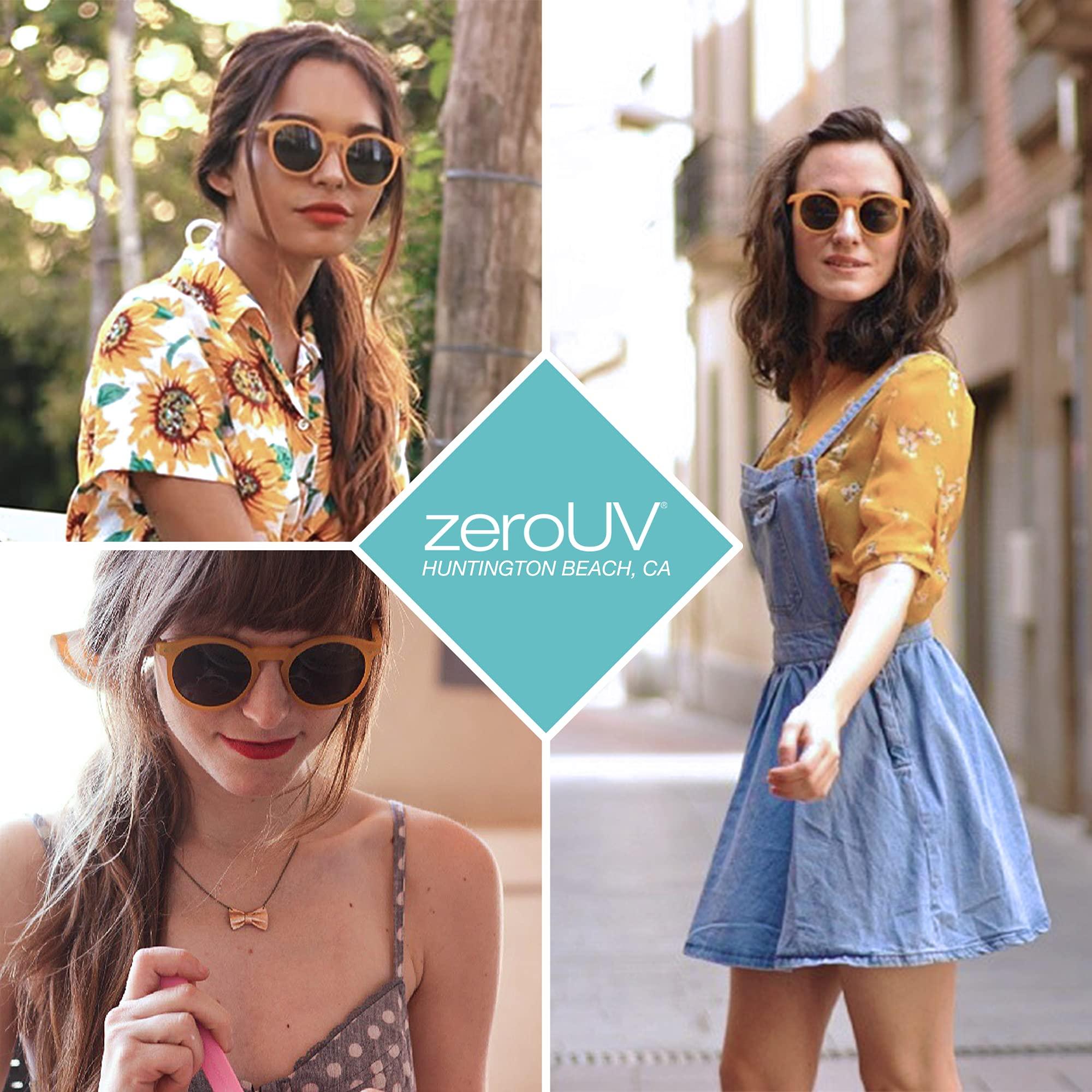 zeroUV zeroUV - Vintage Retro Horn Rimmed Round Circle Sunglasses with P3 Keyhole Bridge (Tortoise/Smoke)