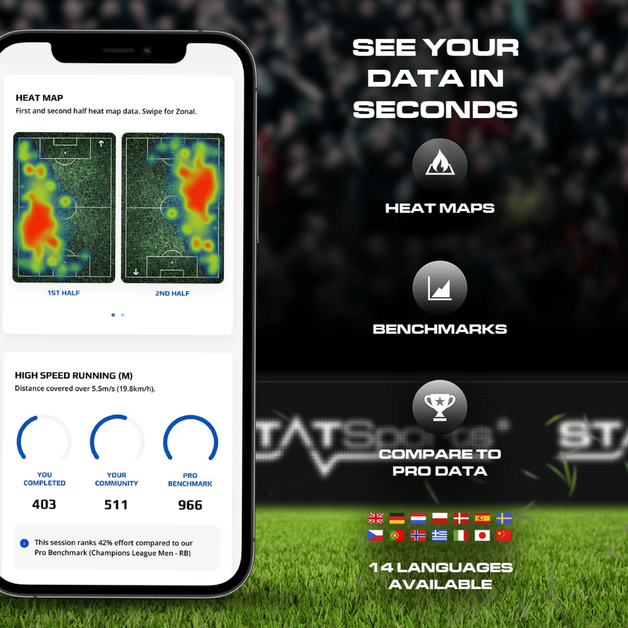 STATSports STATSports APEX Athlete Series Soccer Tracker - Advanced Fitness GPS Performance Tracking Vest for Players Accurate Activity Tracker & Insights - Football & Soccer Training Equipment, Adult S