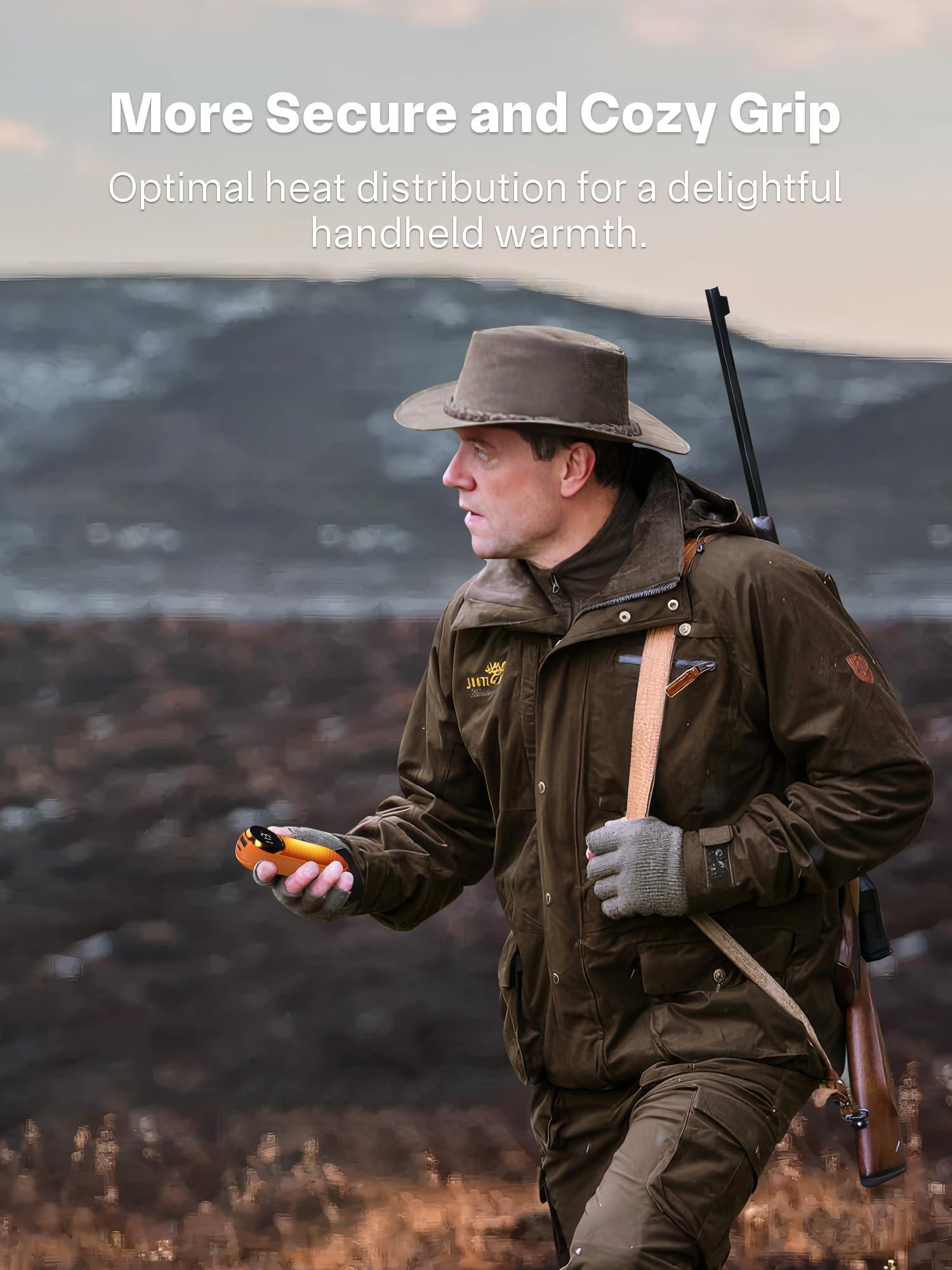 Shirble Hand Warmers Rechargeable,12000mAh Electric Hand Warmers with Light, 2 Pack Pocket Hot Hands Reusable Up to 20 Hours, Double Sided Heat Portable Heater for Hunting, Camping Gear, Stocking Stuffers