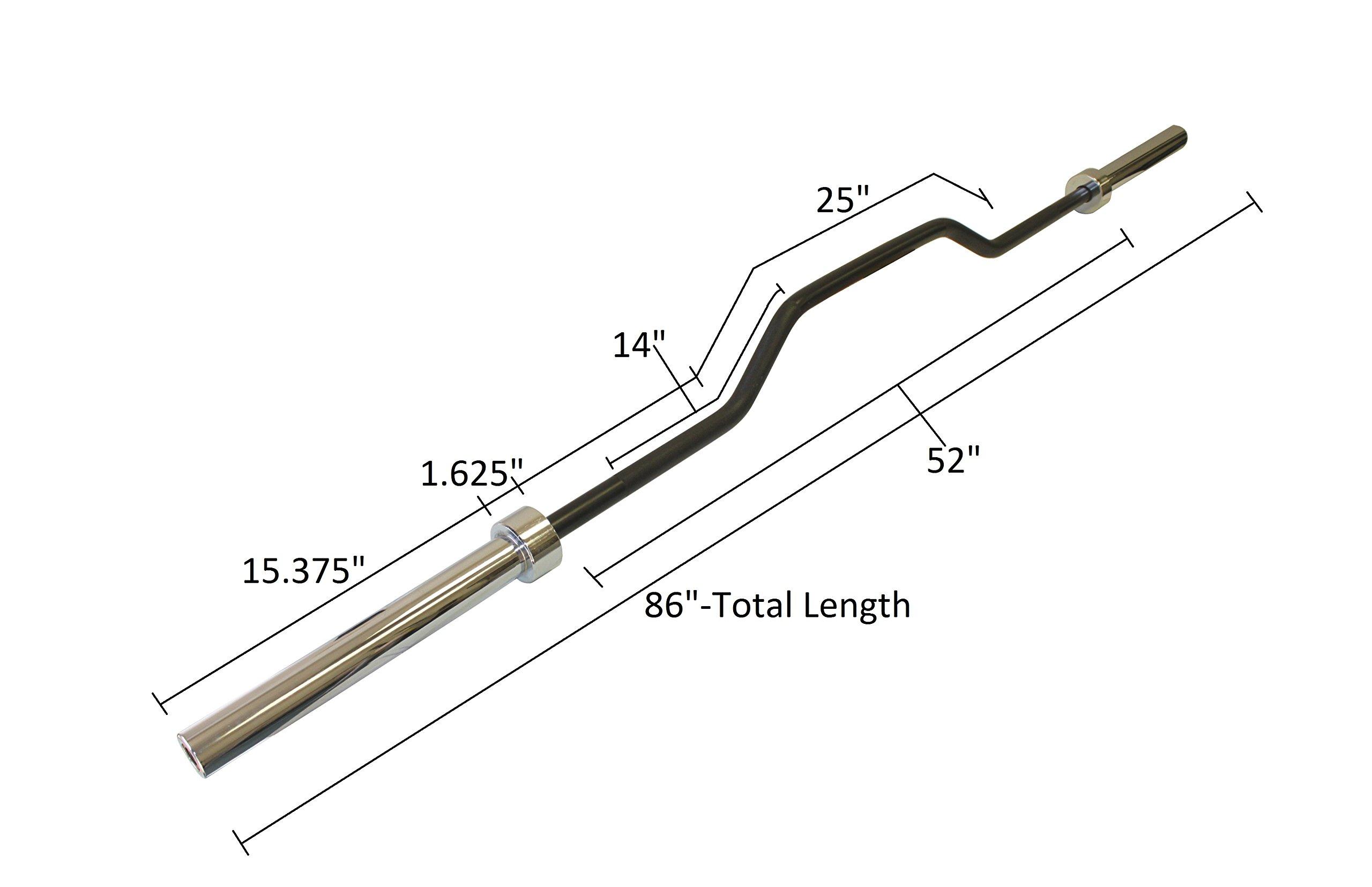 Ader Sporting Goods Ader Olympic 7' Black Cambered Bench Press Bar With Chrome Sleeve