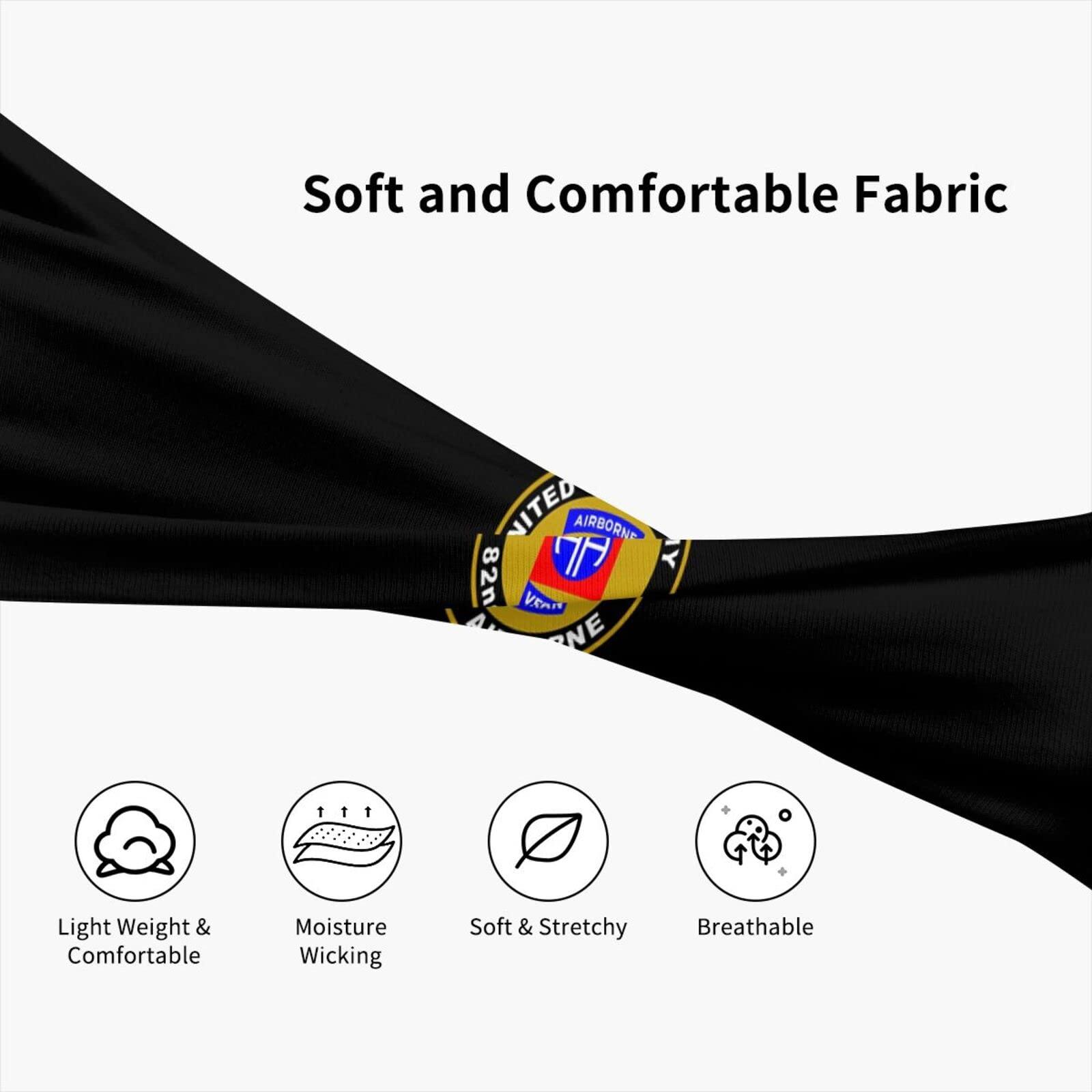 Tavos Army Veteran 82nd Airborne Sports Sweatband Headband for Men - for Tennis, Basketball, Running, Gym, Working Out