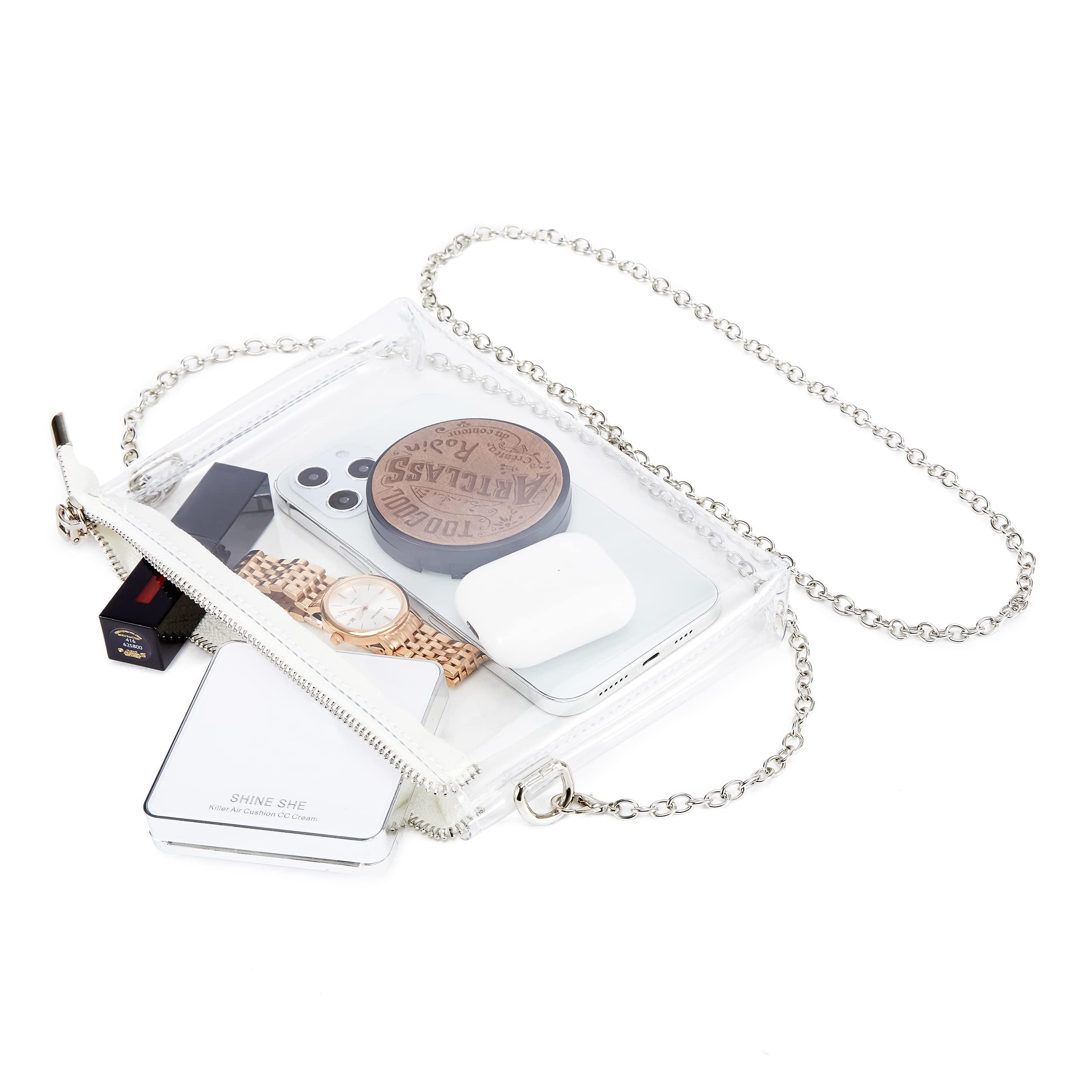COZYOFFI COZYOFFI Clear Bag Stadium Approved: Suit for Quick Security Check - Small Transparent Purse for Women