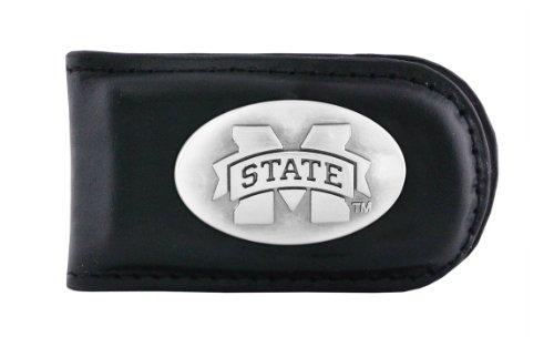 ZEP-PRO NCAA Mississippi State Bulldogs Zep-Pro Leather Magnet Concho Money Clip, Black