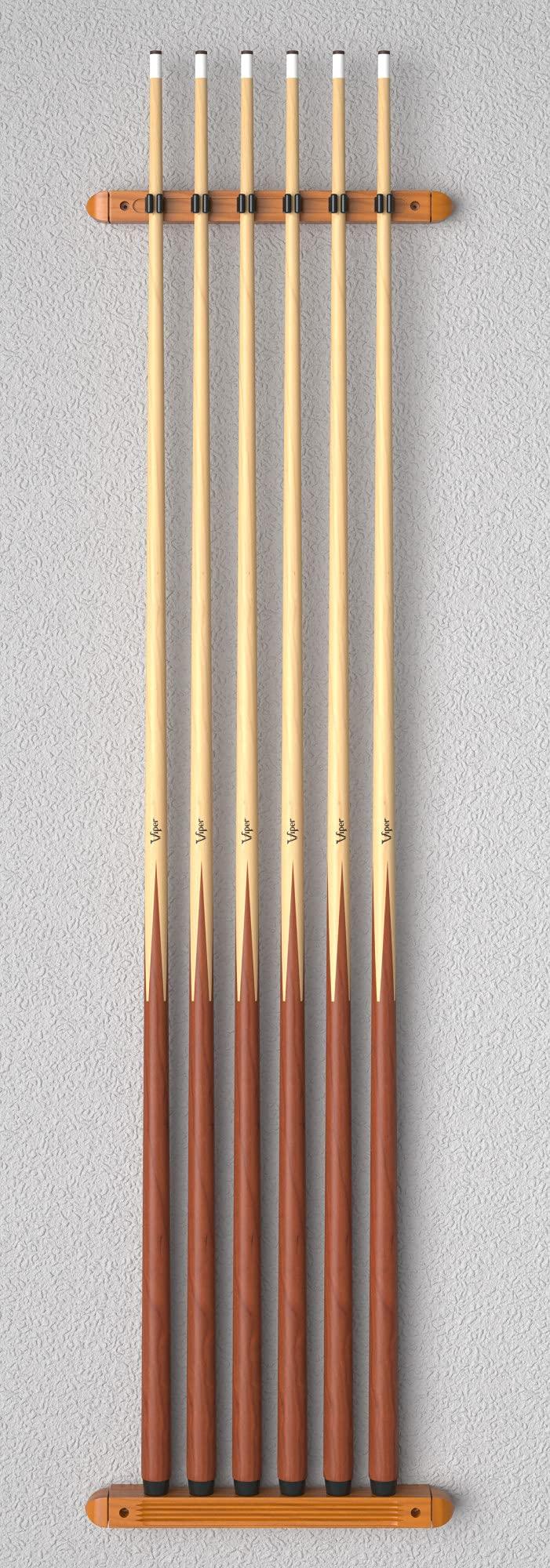 Fat Cat Fat Cat 2-Piece Wall Mounted Hardwood Billiard/Pool Cue Rack, Holds 6 Cues