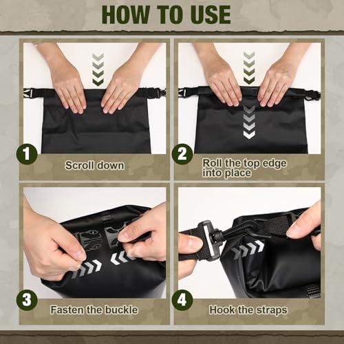 Foilswirl Foilswirl 1 Set Bear Food Bag for Camping Ultralight Food Bag Hanging System Includes Waterproof Bear Bag, Nylon Ropes, Hooks for Camping Backpacking (Black,20 L)