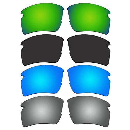 ACOMPATIBLE 4 Pair Replacement Polarized Lenses for Oakley Flak 2.0 XL Sunglasses Pack P11