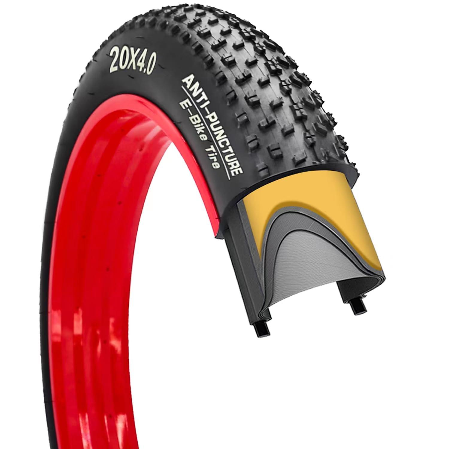 SIMEIQI SIMEIQI 20X4.0 Inch E-Bike Fat Bike Tire Electric Bike Tricycle Tyres Foldable Replacement Tire for Mountain Snow All Terrian E-Bike Urban City Street Road Bicycle