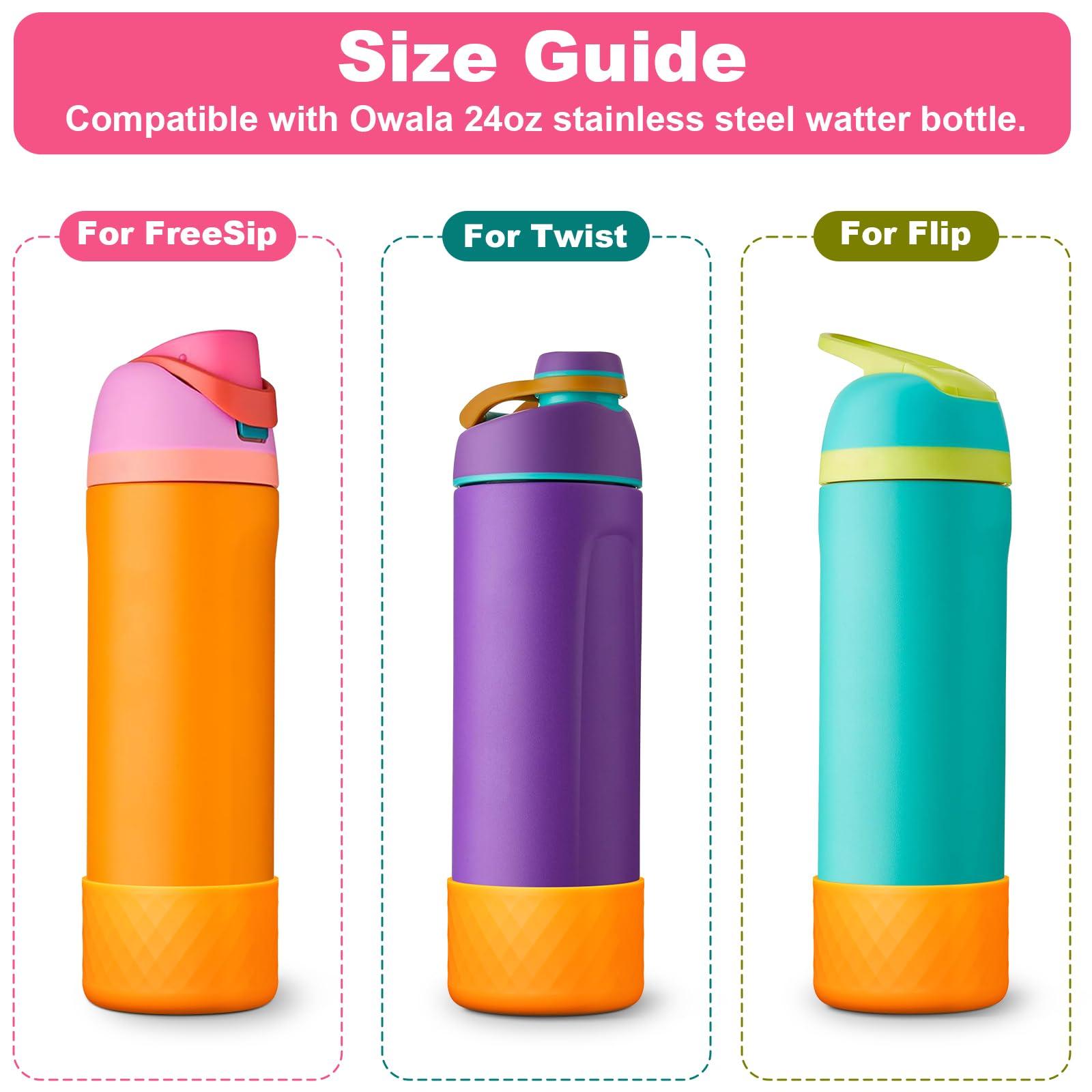 YOUCOX YOUCOX Silicone Boot for Owala Water Bottle 24 oz, 2PCS Anti-Slip Protective Sleeve for FreeSip/Twist/Flip Water Bottles, BPA Free, Dishwasher Safe, Bottom Bumper Cover Cup Accessories