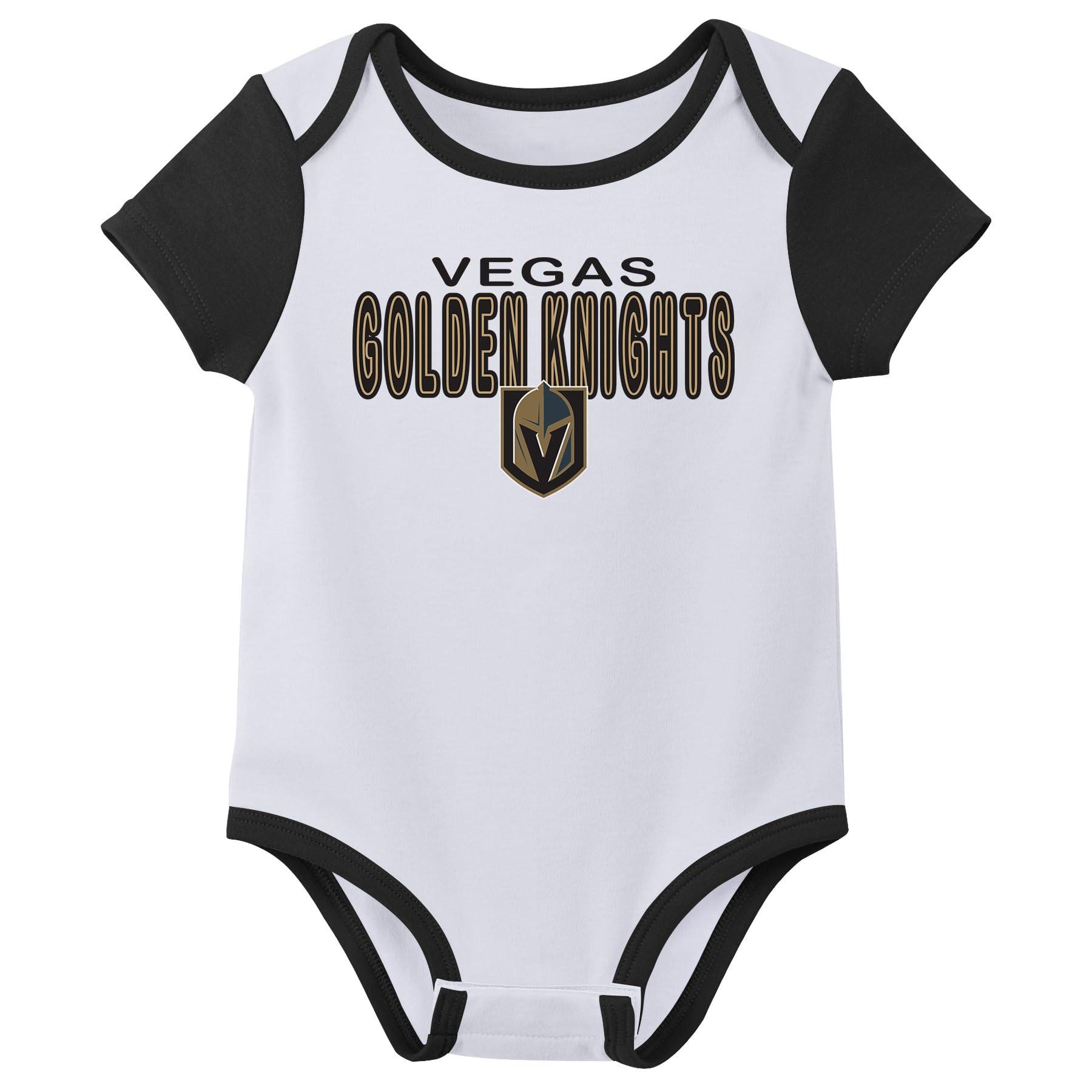 Outerstuff Outerstuff NHL Newborn Baby and Infant Short Sleeve Bodysuit Variety 3-Pack - Vegas Golden Knights, 6-9M