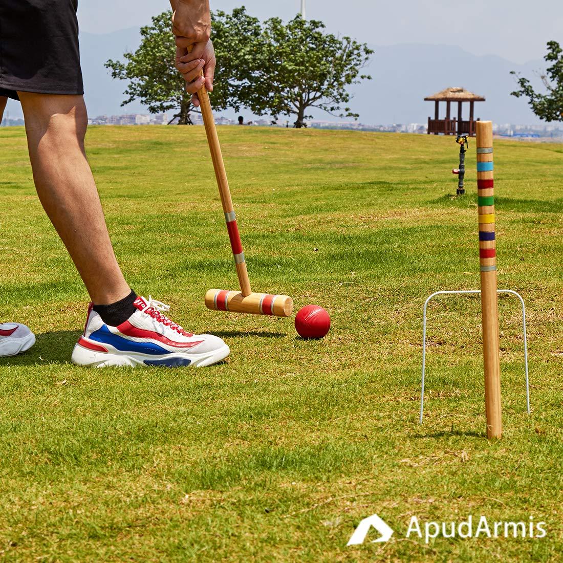 ApudArmis ApudArmis 3In Croquet Ball Replacement, Set of 6 Colored Replacement Croquet Balls for Lawn Backyard 28\'\' and 32\'\' Six Player Croquet Game Set