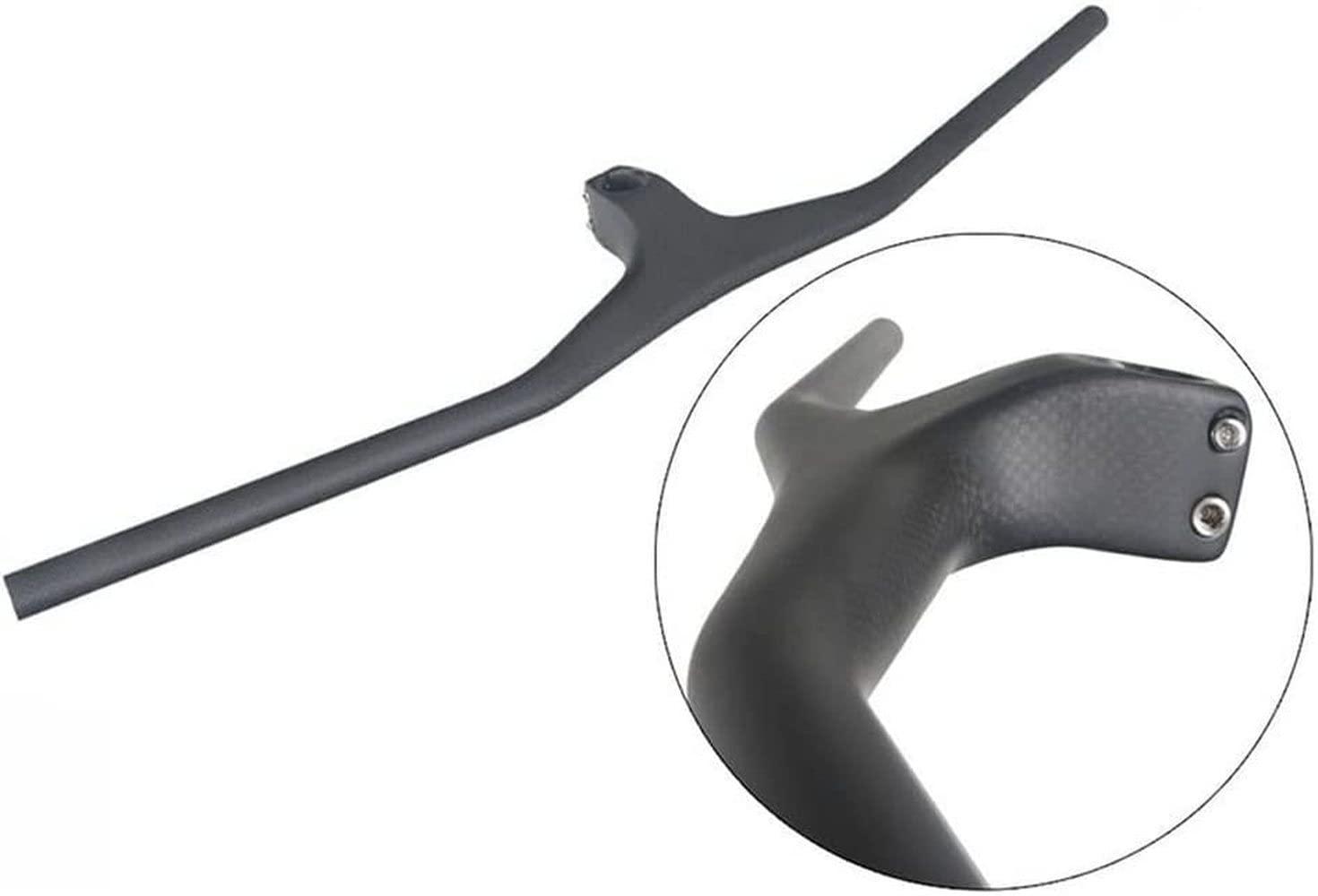 QQY QQY Carbon Fiber Integrated Mountain Bike Handlebars, -17 Degree 3K Matt Integrated Straight Flat MTB Bike Handlebar with Stem Riser (680mm,90mm)