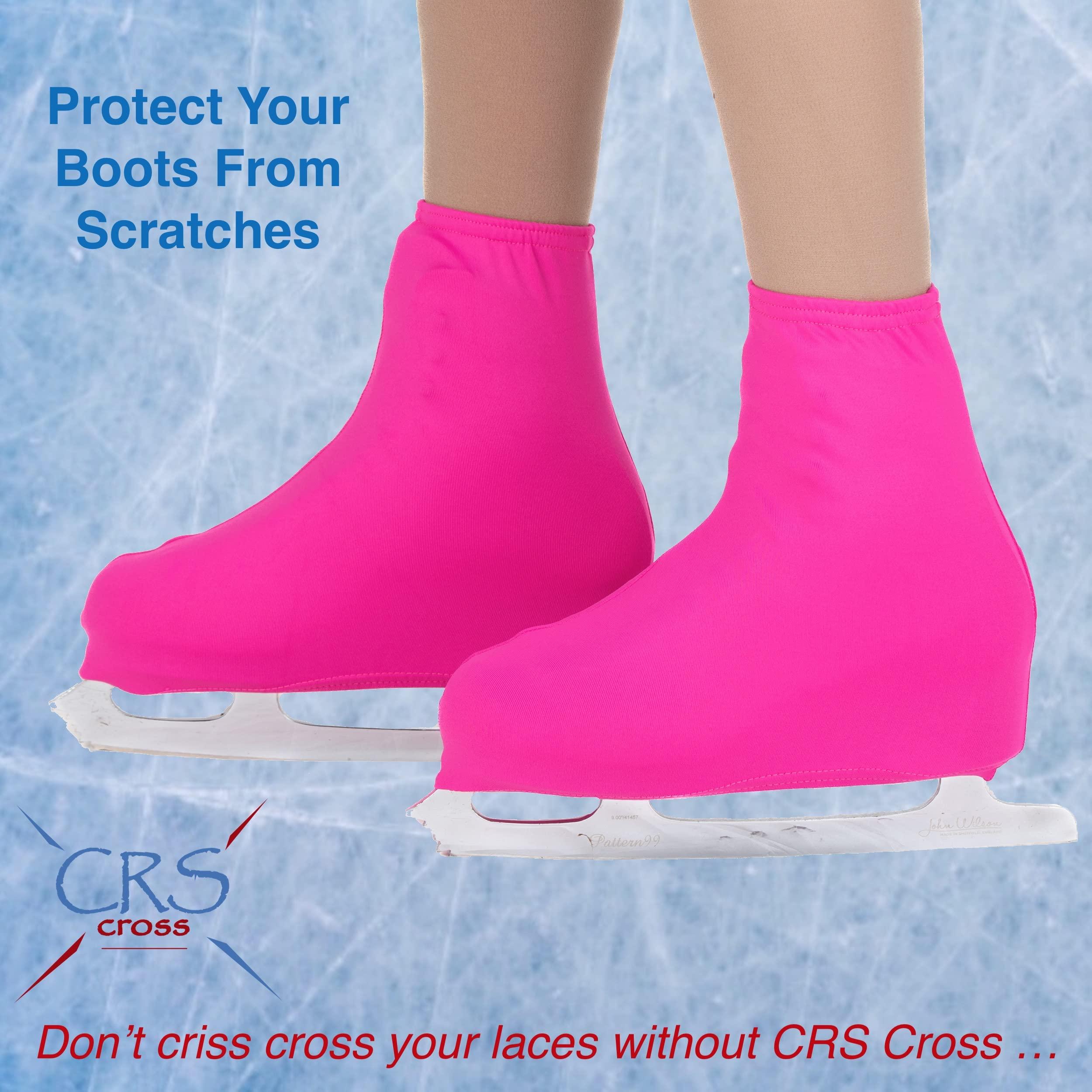 CRS Cross CRS Cross Skating Boot Covers Lycra Skate Covers. Performance Ready Protection for Figure Skates, Ice Skating, Roller Skates. (Power Pink, Youth)