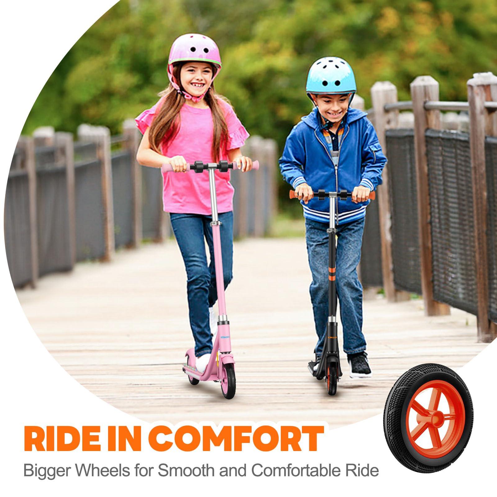 Gobazaar Gobazaar Electric Scooter for Kids Ages 6-12, 150W Hub Motor, 10 mph, Colorful Lights, LED Display, Dual Brake System, 4 Height Adjustable Kids Electric Scooter, Best Gifts for Kids