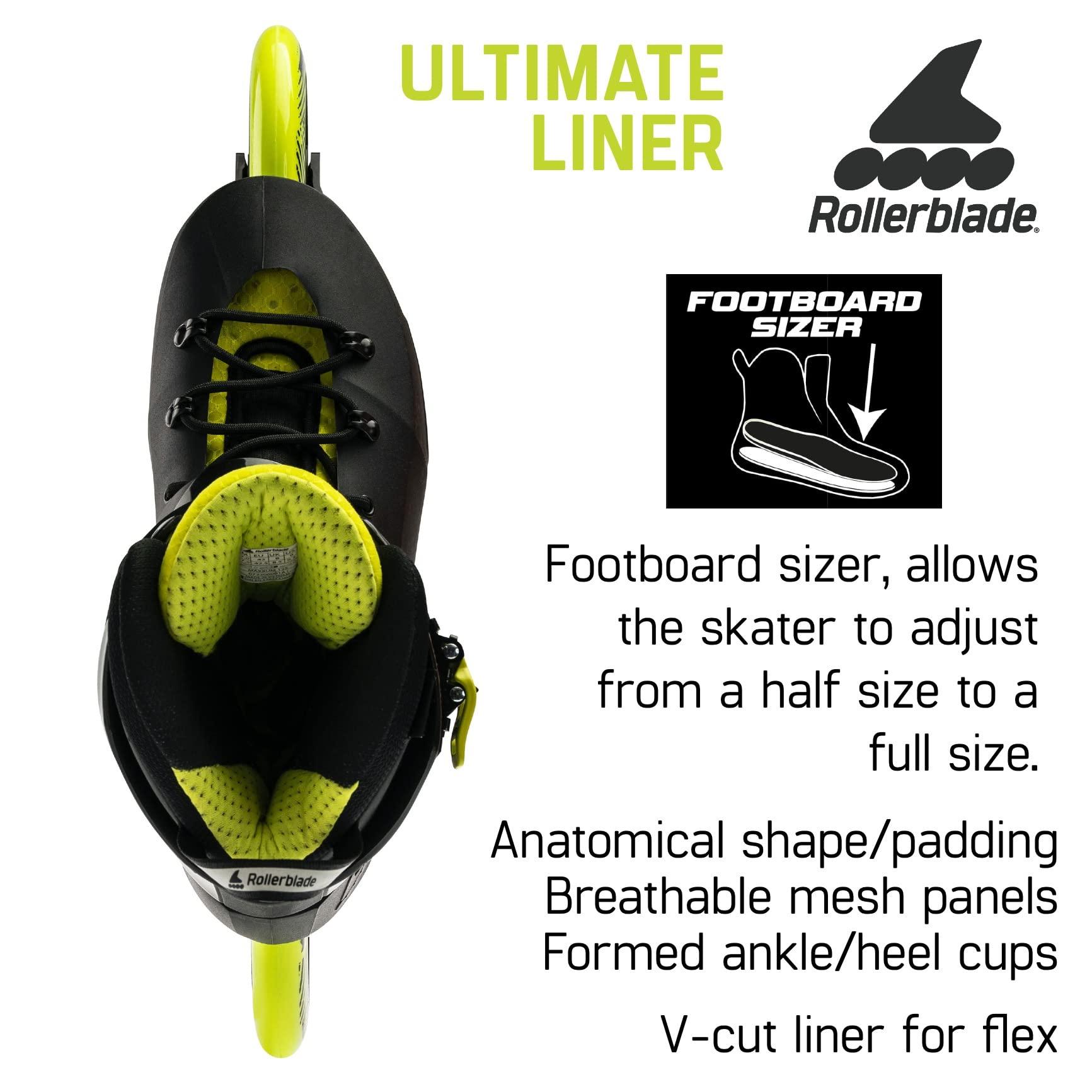 Rollerblade Rollerblade Maxxum 125 Unisex Adult Urban Inline Skate, Black and Lime, Performance Inline Skates