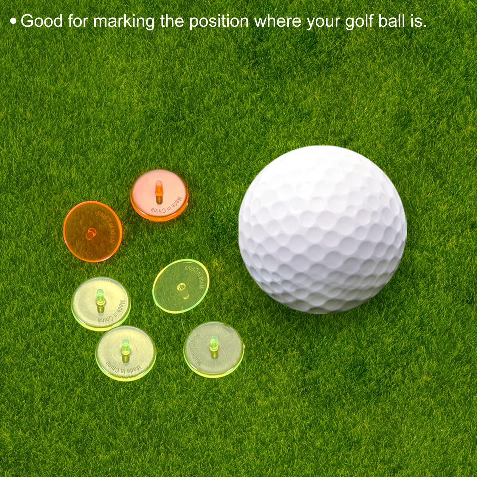 PATIKIL PATIKIL Golf Ball Marker, 150 Pack 24mm Round Transparent Flat Position Mark Places Marking Tool Golf Sport Accessory, Orange