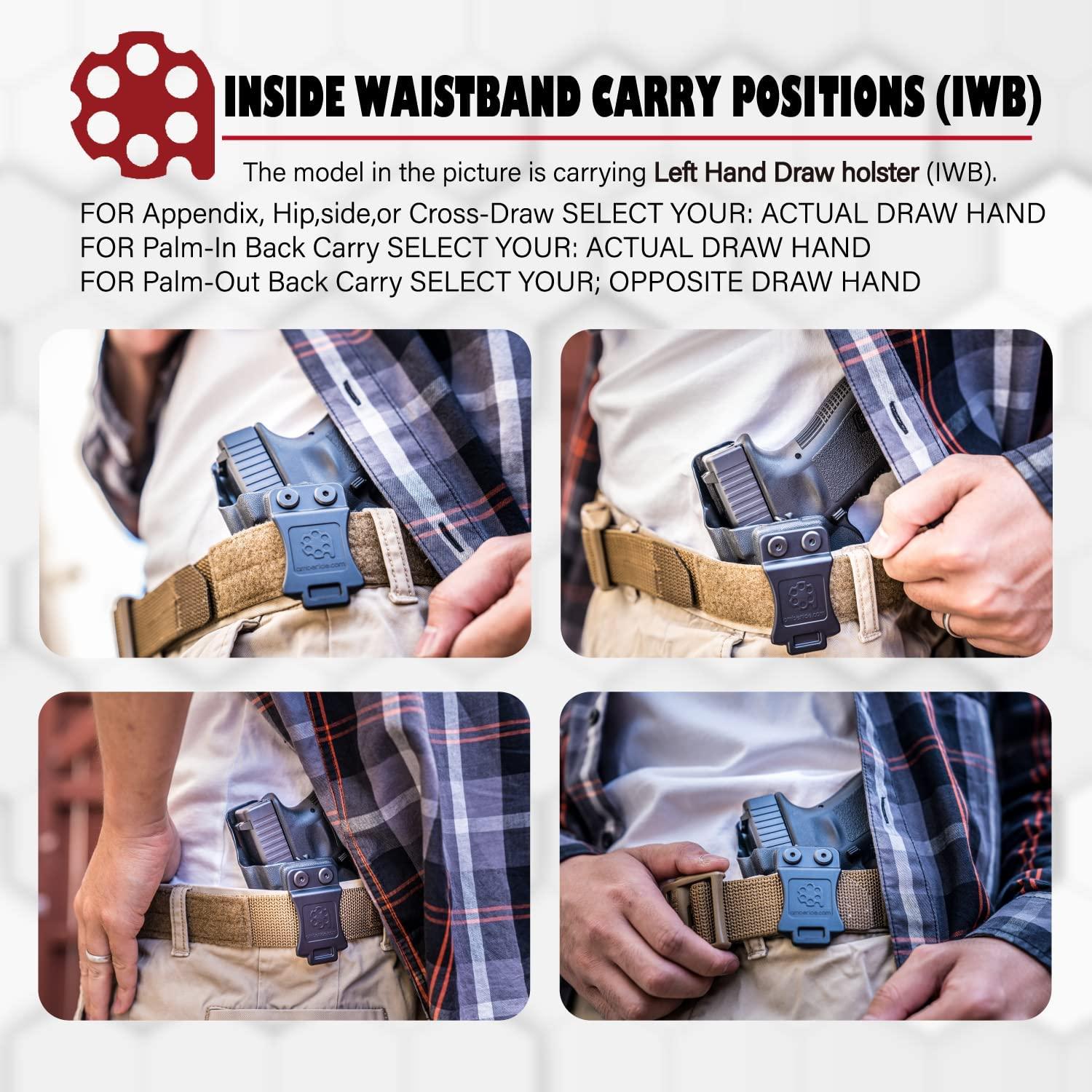 Amberide Amberide KYDEX Holsters for Glock 43/43X & 43X MOS | Adjustable Cant | Inside & Outside Waistband Concealed Carry Options | IWB & OWB for Ultimate Comfort & Stability (Coyote Brown, Right IWB)