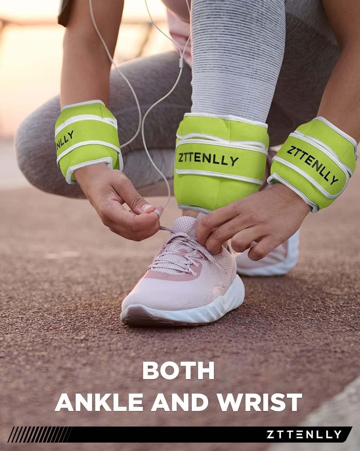 ZTTENLLY Adjustable Ankle Weights for Women Men and Kids | 1 Pair 5 10 15 18 20 Lbs Leg Wrist Ankle Weight Straps for Yoga, Walking, Running, Aerobics, Gym, Dance, Pilates, Cardio