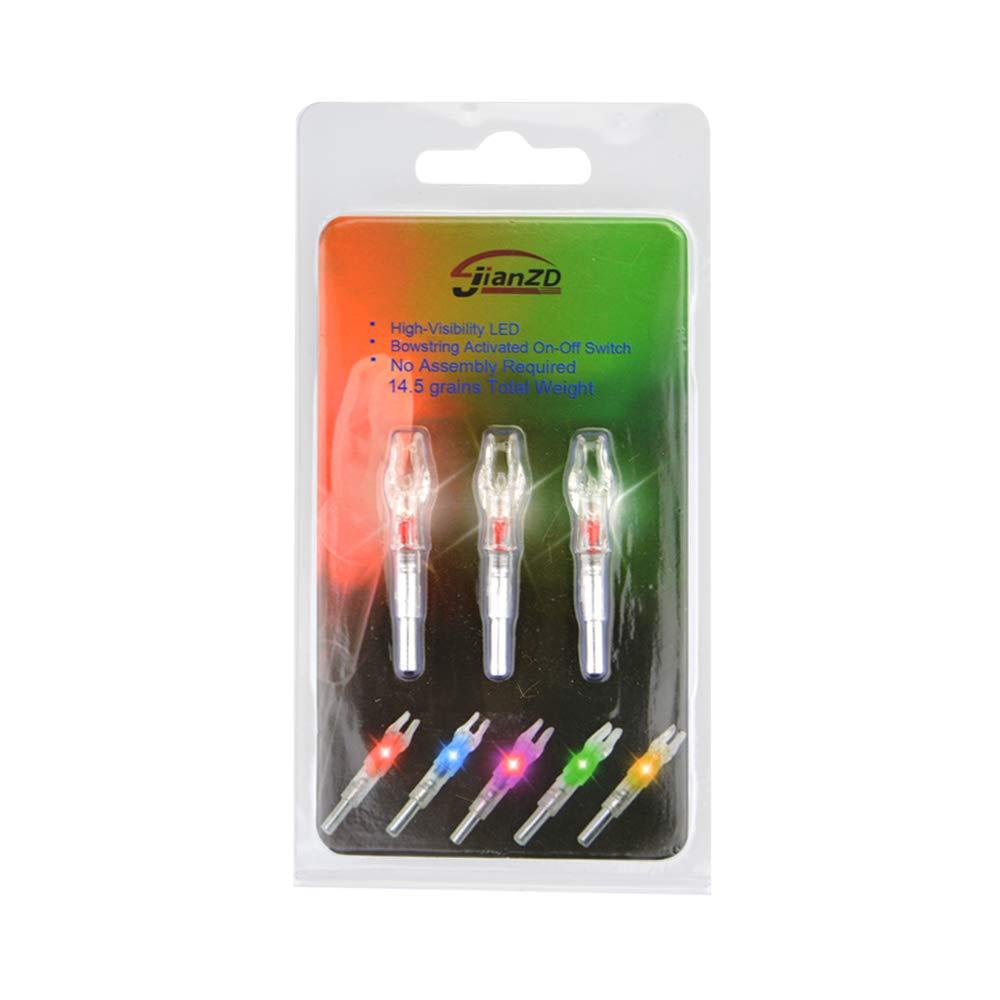 SHARROW SHARROW Archery Arrows Nock LED Lighted Nocks Hunting Shooting Luminous Lighted Compound Recurve Bow Glowing Arrow Nock Tail Fit 4.2mm Arrow Shaft 6pcs (Green)