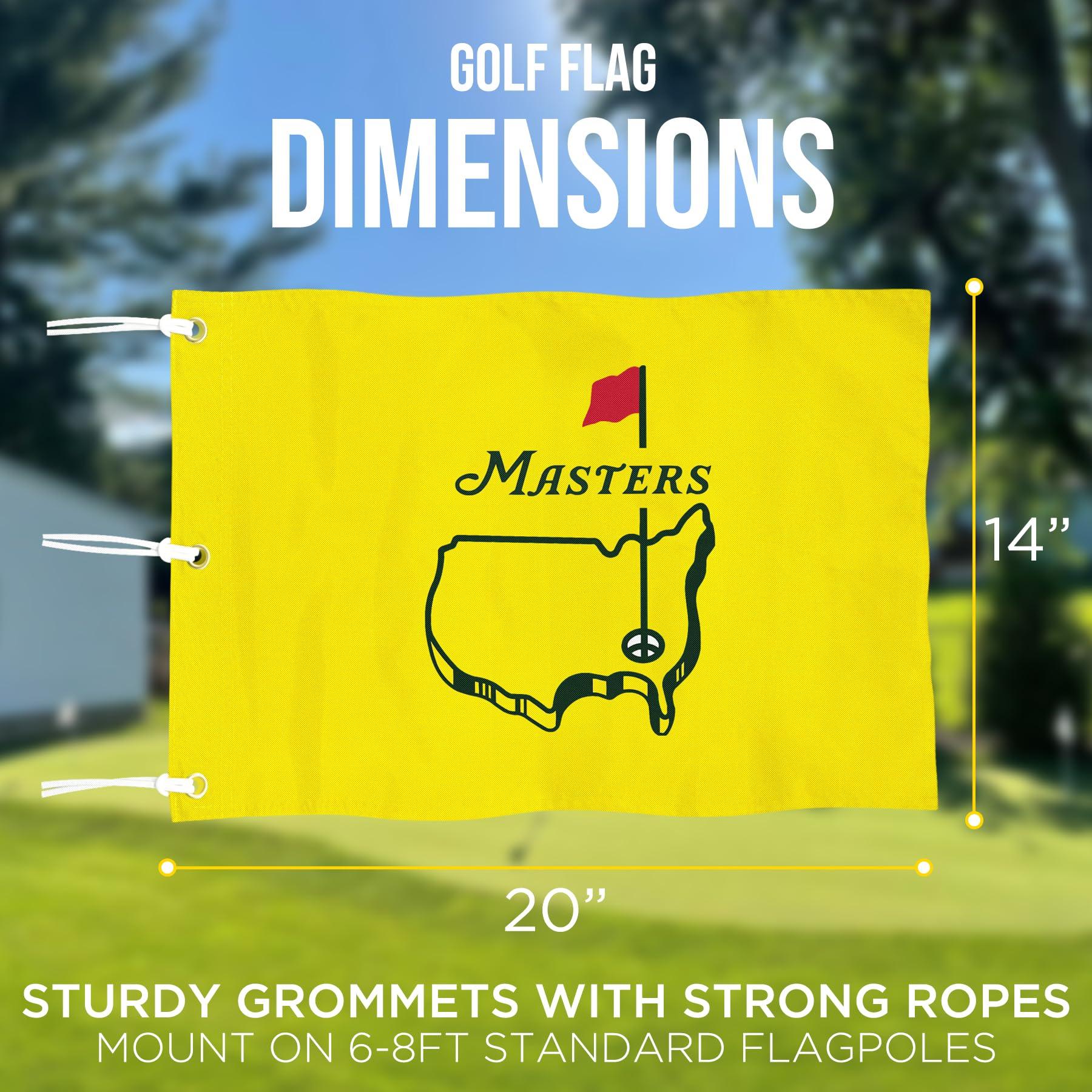 COGOLFING COGOLFING Golf Flag with Grommets, Double-Side Printed Augusta National Flag, 420D Nylon Golf Pin Flags, Putting Green Flags for Golf Course Driving Range Collection, 14\" H x 20\" L, Yellow