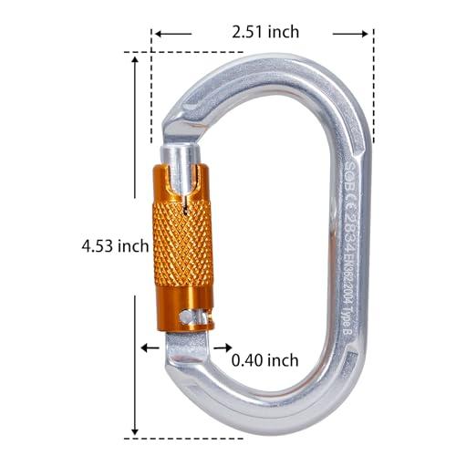 SOB SOB Auto Locking Climbing Carabiner Clips 6Pack 22KN Heavy Duty Asymmetrical Carabiner Connector Used for Rappelling Gear Rescue Outdoor Projects Dog Leash