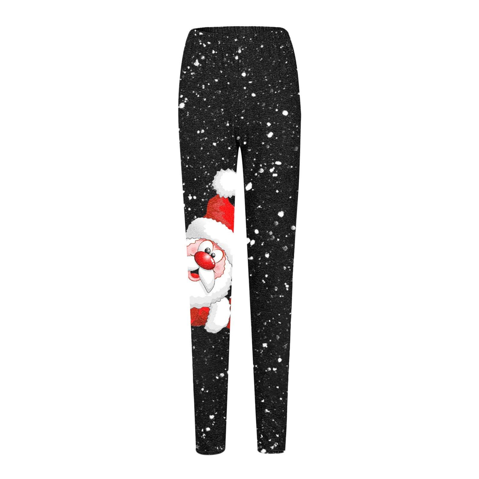 ZYXTIM ZYXTIM Christmas Running Leggings for Women Patchword Festive Holiday Themed High Waisted Butt Lifting Slim Fit Capri & Full Length Women's Leggings for Cold Winter