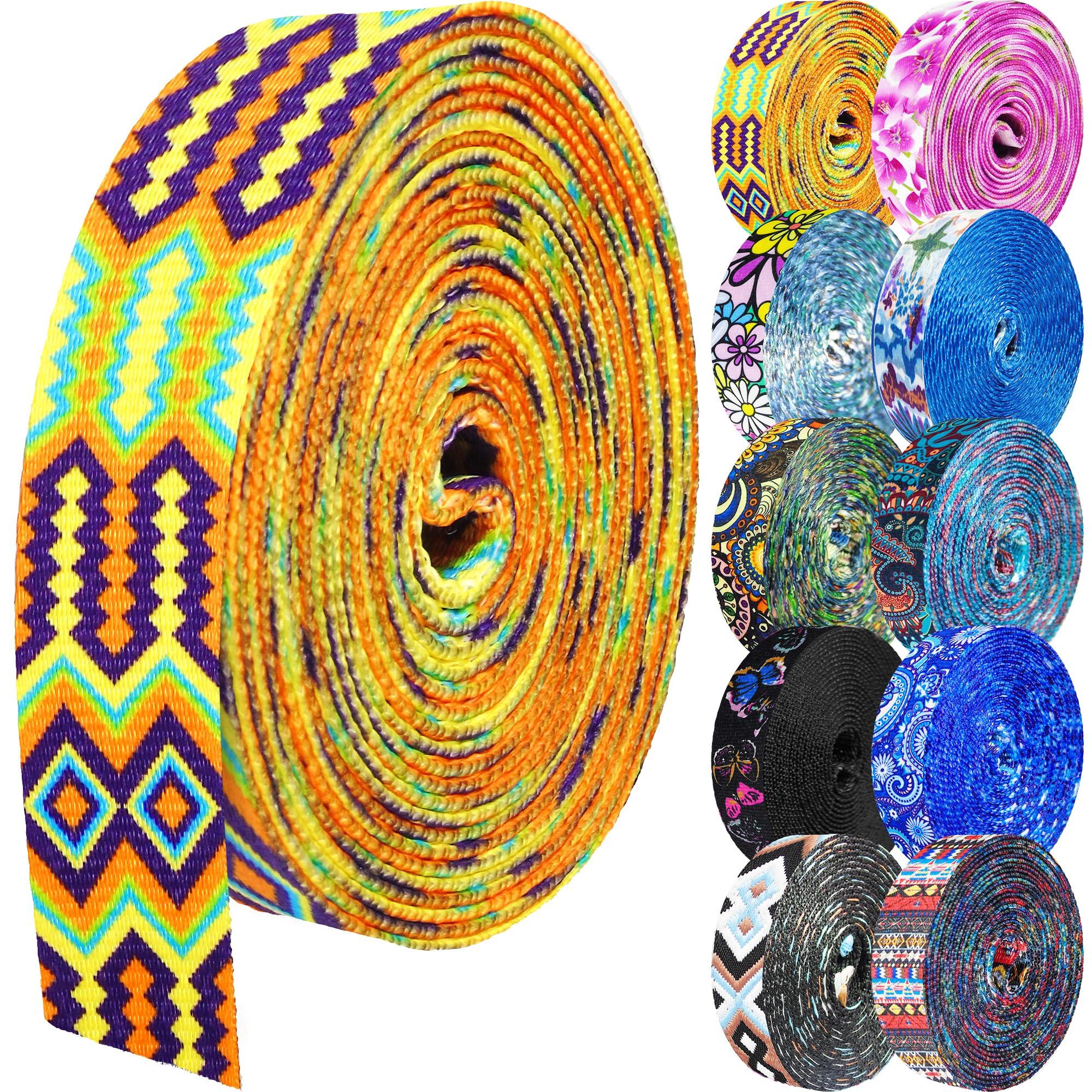 Grosun Grosun 1.5 inch Patterned Nylon Webbing Belt Webbing Straps Purse Straps Backpack Straps Nylon Belt for Seatbelt, Bags, Backpacks, Luggage (MM, 3.3 Yards)