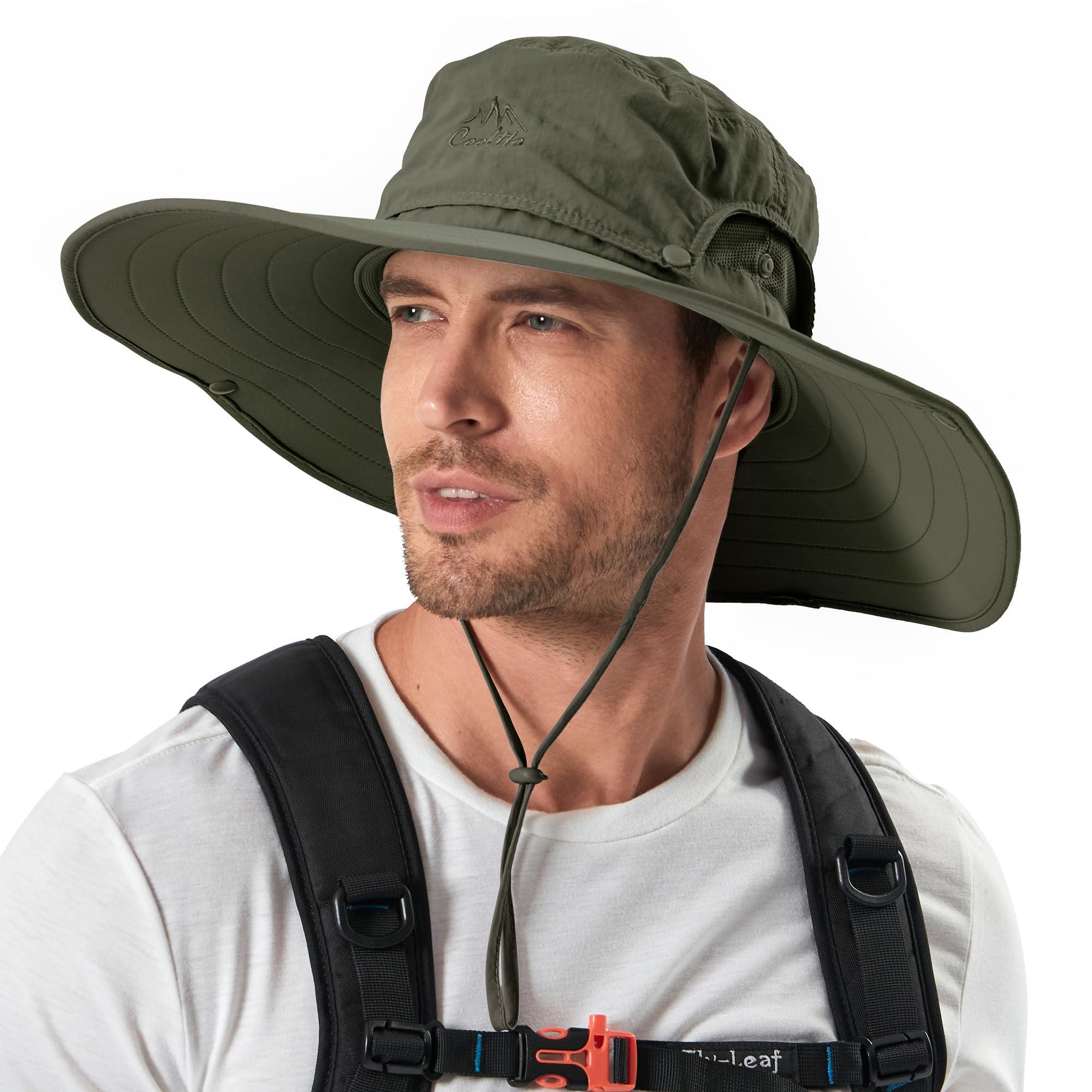 Cooltto Cooltto Wide Brim Sun Hats with Waterproof Breathable for Fishing, Hiking, Campingfor Men Women Kids Army Green