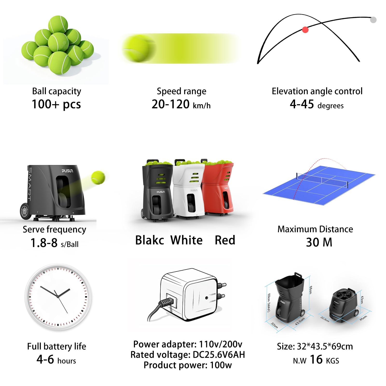 NineFit Basics Tennis Ball Machine (White)