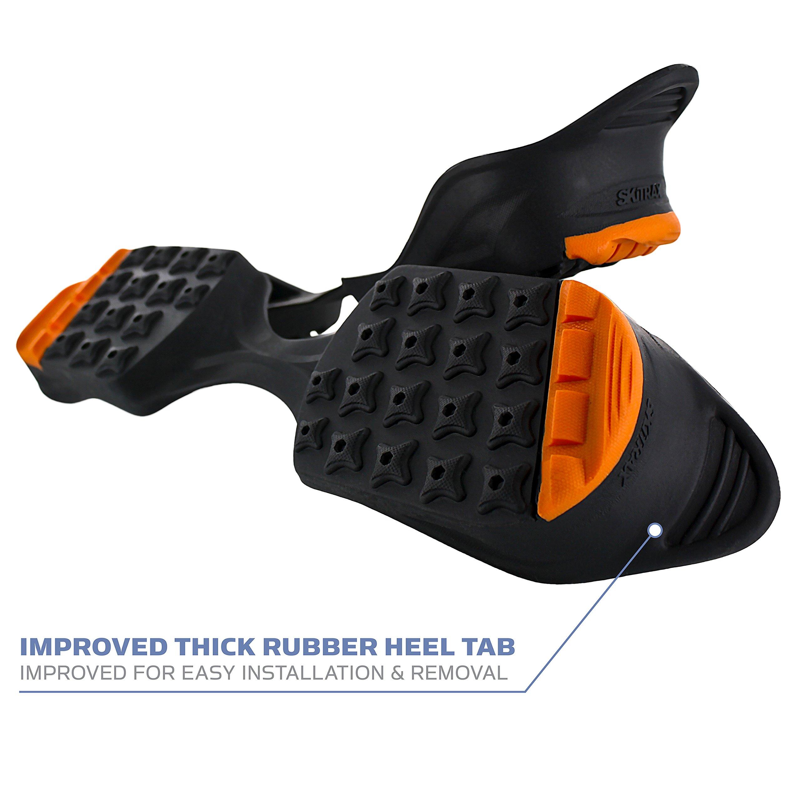 Yaktrax Yaktrax SkiTrax Ski Boot Tracks Traction and Protection Cleats (1 Pair), Medium, Black/Orange