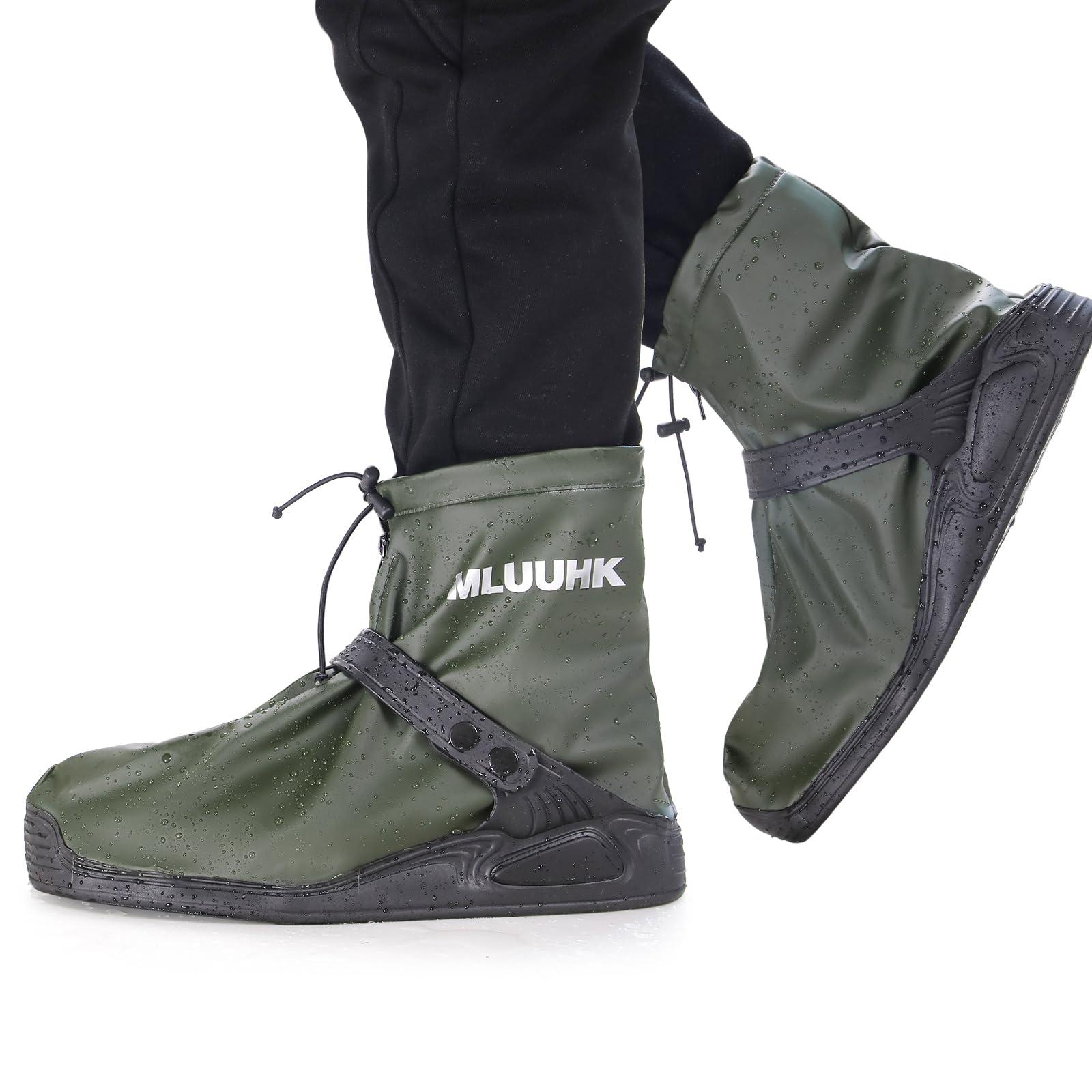 MLUUHK MLUUHK Waterproof Boot Covers, Reusable Rain Shoe Covers Non-Slip Waterproof Shoes Boots for Outdoor Cycling Camping Fishing Travel (Green, M)