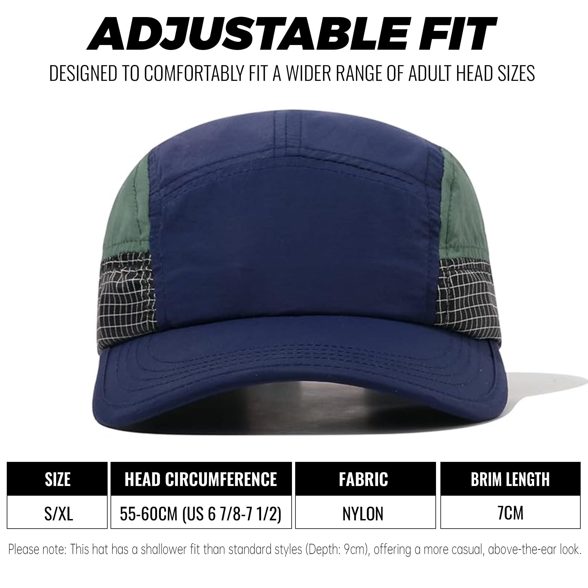 CLAPE CLAPE Men's Quick Dry Baseball Cap Low Profile Trucker Hat Sports Fitted Cap Workout Tennis Hat Snapback 5 Panel Hats, Black