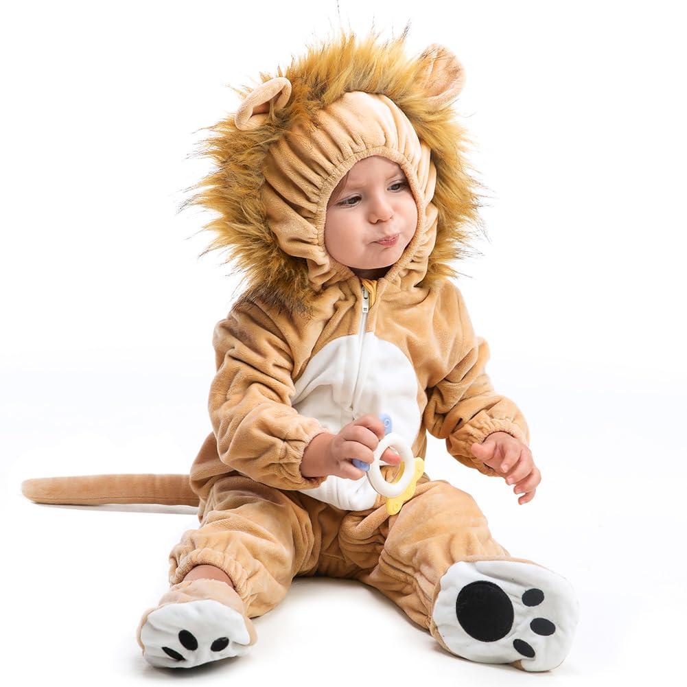 HSCTEK HSCTEK Baby Lion Costume, Infant Lion Costume for Baby Boys Girls, Baby Halloween Costume for Toddler Newborn 6-9Months