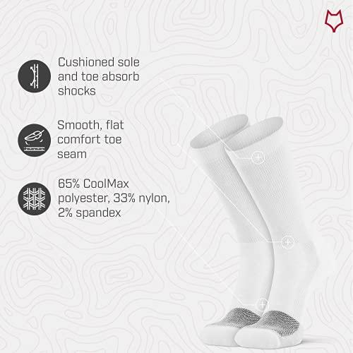 FoxRiver FoxRiver Wick Dry Triathlon Sports Crew Socks Lightweight Men’s Athletic Socks with Moisture Wicking Performance Fabric - White - Medium, (1308)