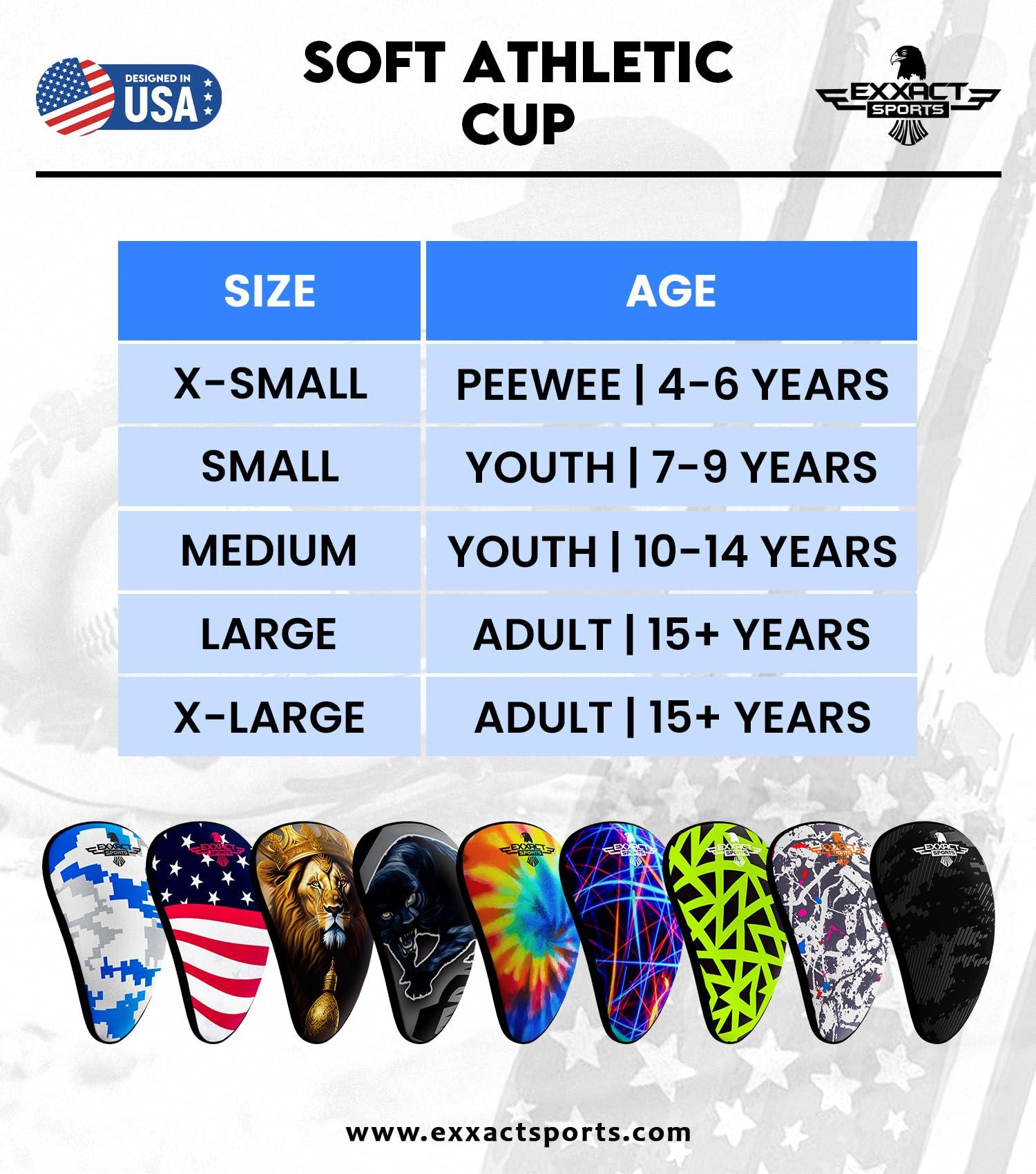 Exxact Sports Exxact Sports Lightweight Athletic Cup Mens & Boys with Soft Rim Comfort for Superior Support, Baseball Cup Youth Boys for T-ball, Football, Lacrosse, Hockey Groin Protector (X-Large, Neon Green)