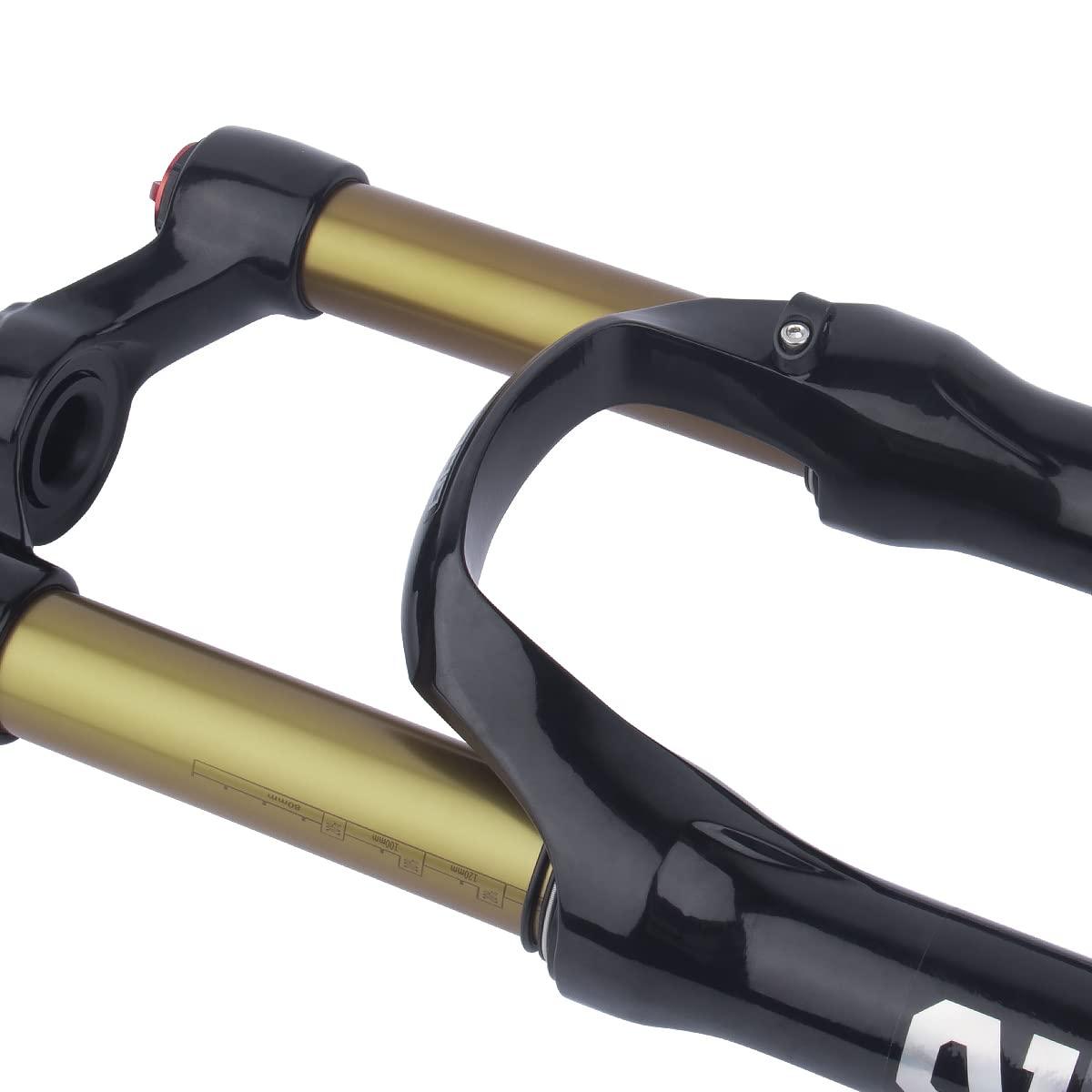 BOLANY BOLANY Bike Suspension Fork MTB Bicycle Magnesium Alloy Suspension Front Fork 26/27.5/29 inch, Straight Steerer and Tapered Steerer Air Fork (Manual Lockout - Remote Lockout)