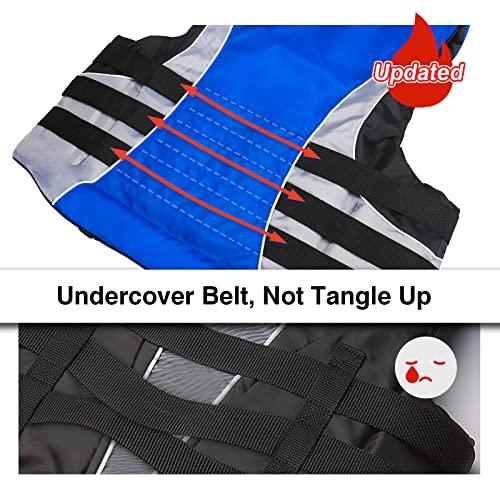 Leader Accessories Leader Accessories Adult Universal Personal Flotation Device USCG Approved Life Jacket Vest (Blue, 3XL)