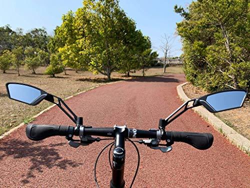 MEACHOW MEACHOW New Scratch Resistant Glass Lens,Handlebar Bike Mirror, Adjustable Safe Rearview Mirror, Bicycle Mirror (Blue Left Side) ME-003LB