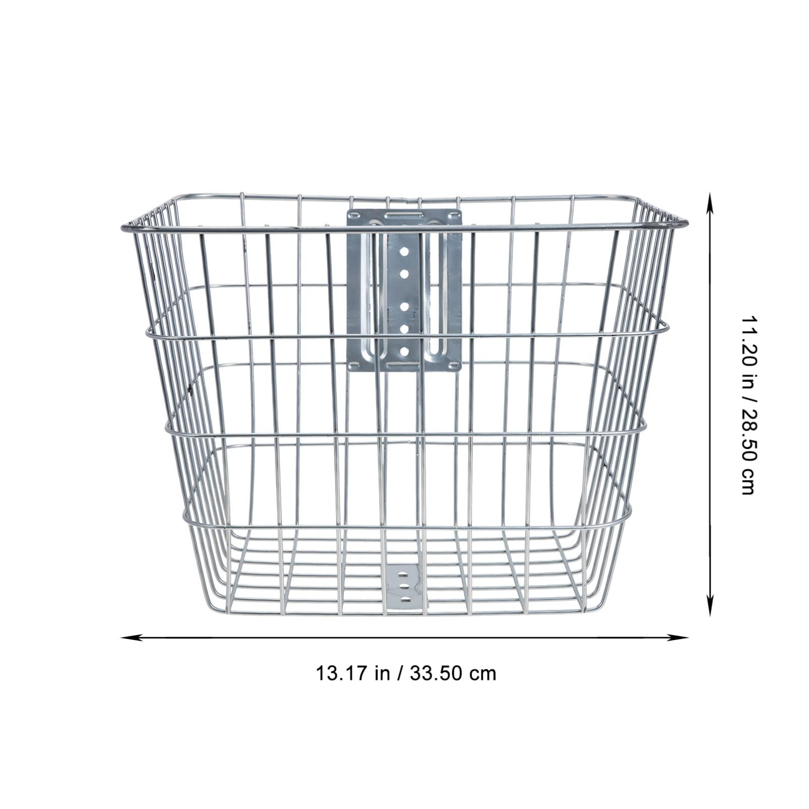 BESPORTBLE BESPORTBLE Front Bike Basket Bicycle Wire Baskets Small Pet Carrier Bag Compatible with Electric Bikes Silver