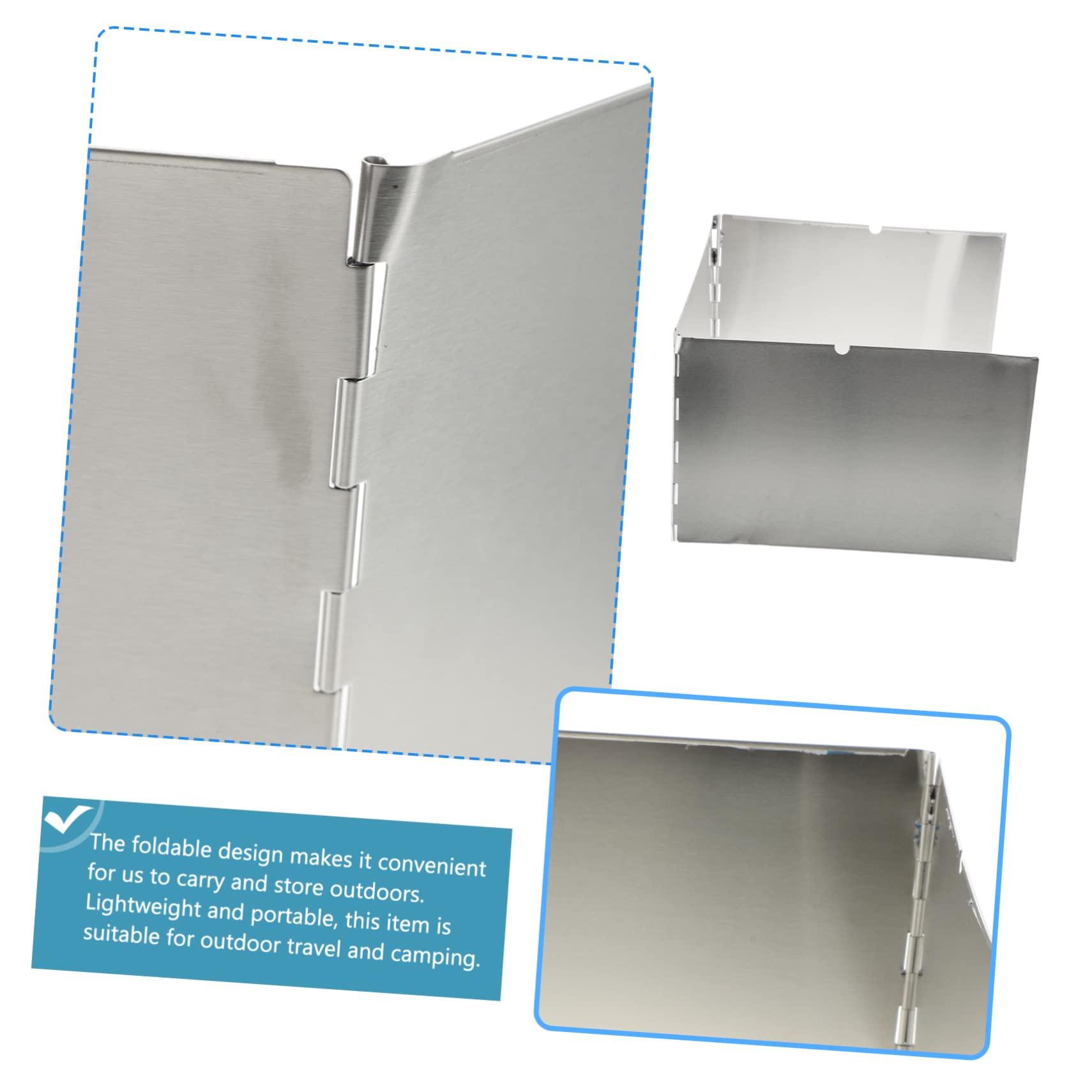 Yardwe Yardwe 1set Folding Stainless Steel Windscreen for Outdoor Camping Stove Efficient Lightweight Travel Accessory for Hiking and Cooking