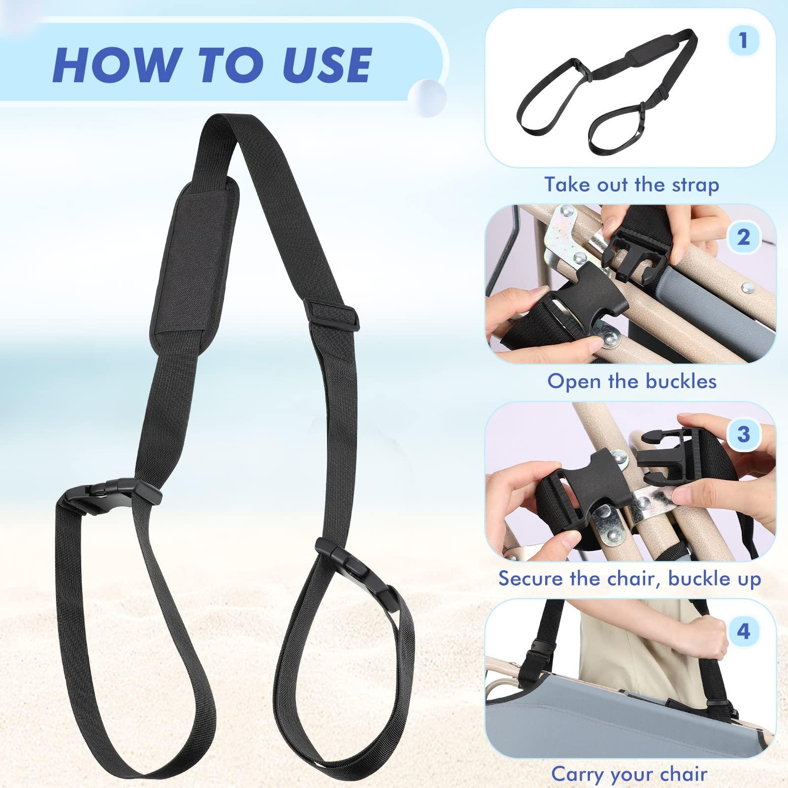 Sanwuta Sanwuta 5 Pcs Carry Strap for Beach Folding Chair, Adjustable Shoulder Carrying Beach Chair Straps for Umbrella Bikes Picnics(Vintage Color)