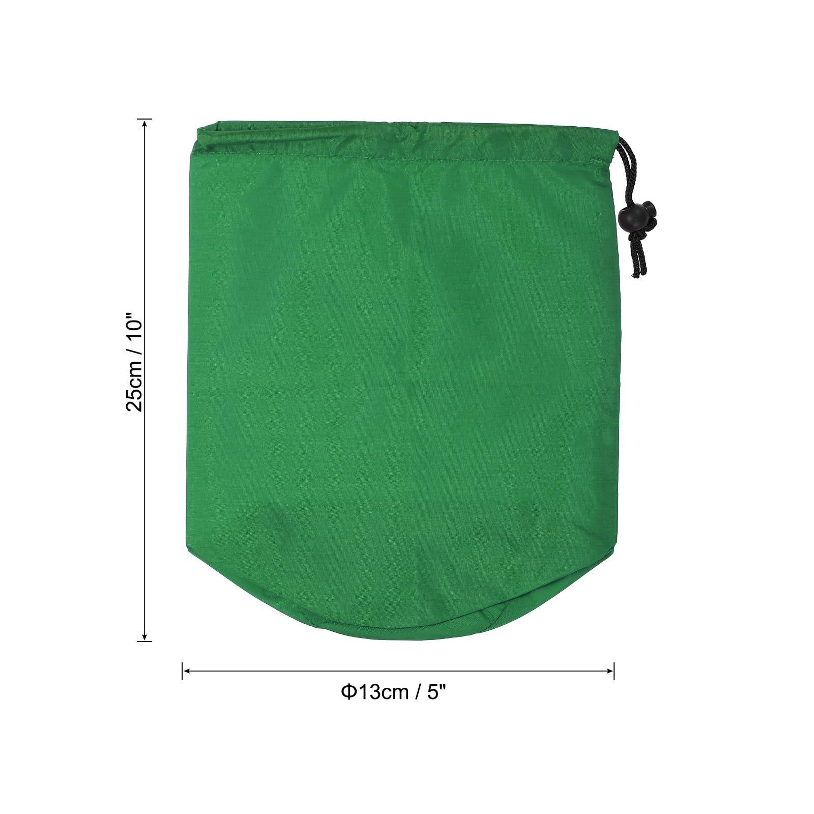 PATIKIL PATIKIL Stuff Sack, 5 x 10 Inch Waterproof Outdoor Storage Sack Portable Drawstring Dust Flap Bag for Camping, Green