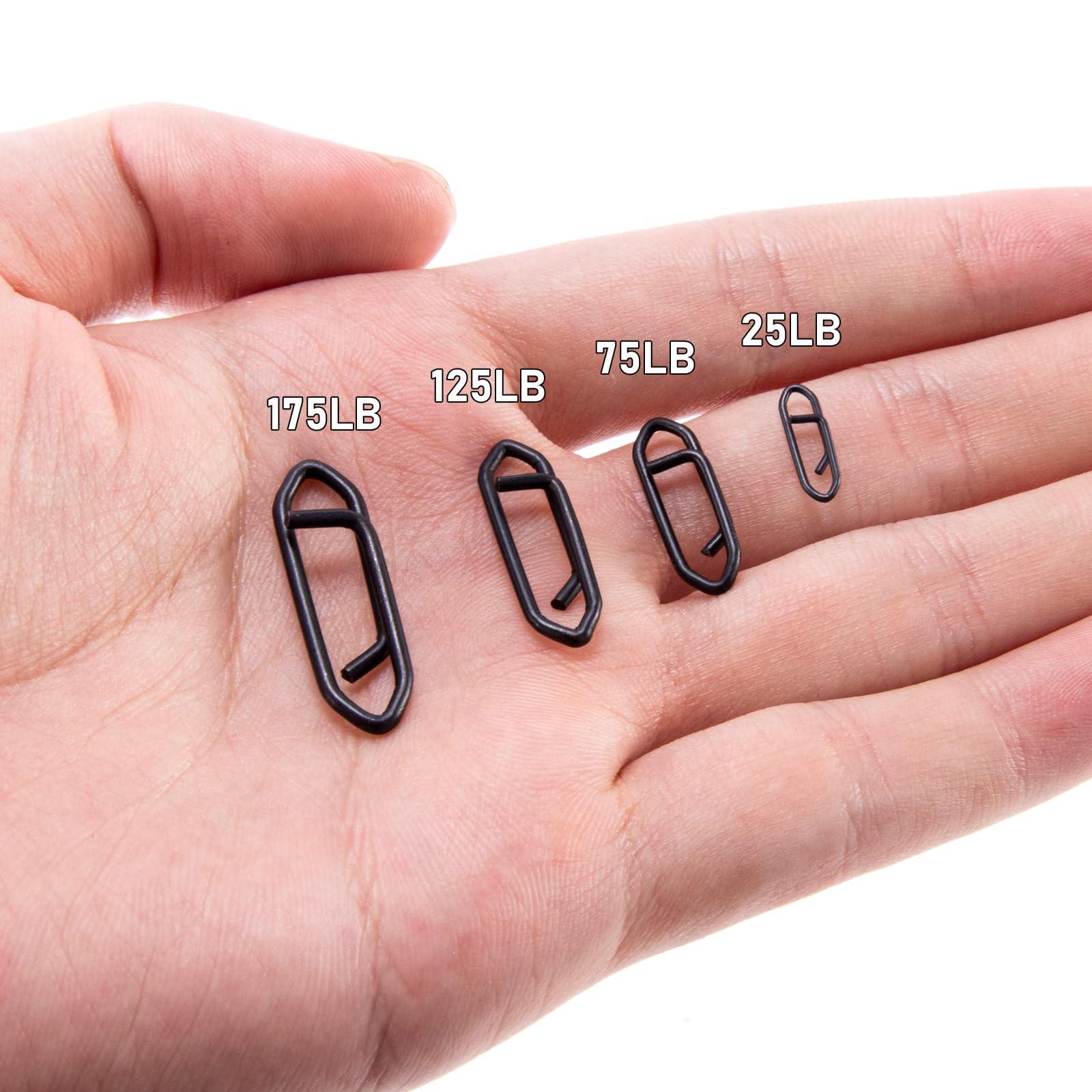 Dr.Fish Dr.Fish 100 Pack Fishing Power Clips 25LB Black with 50 Pack Barrel Swivels #10 31LB