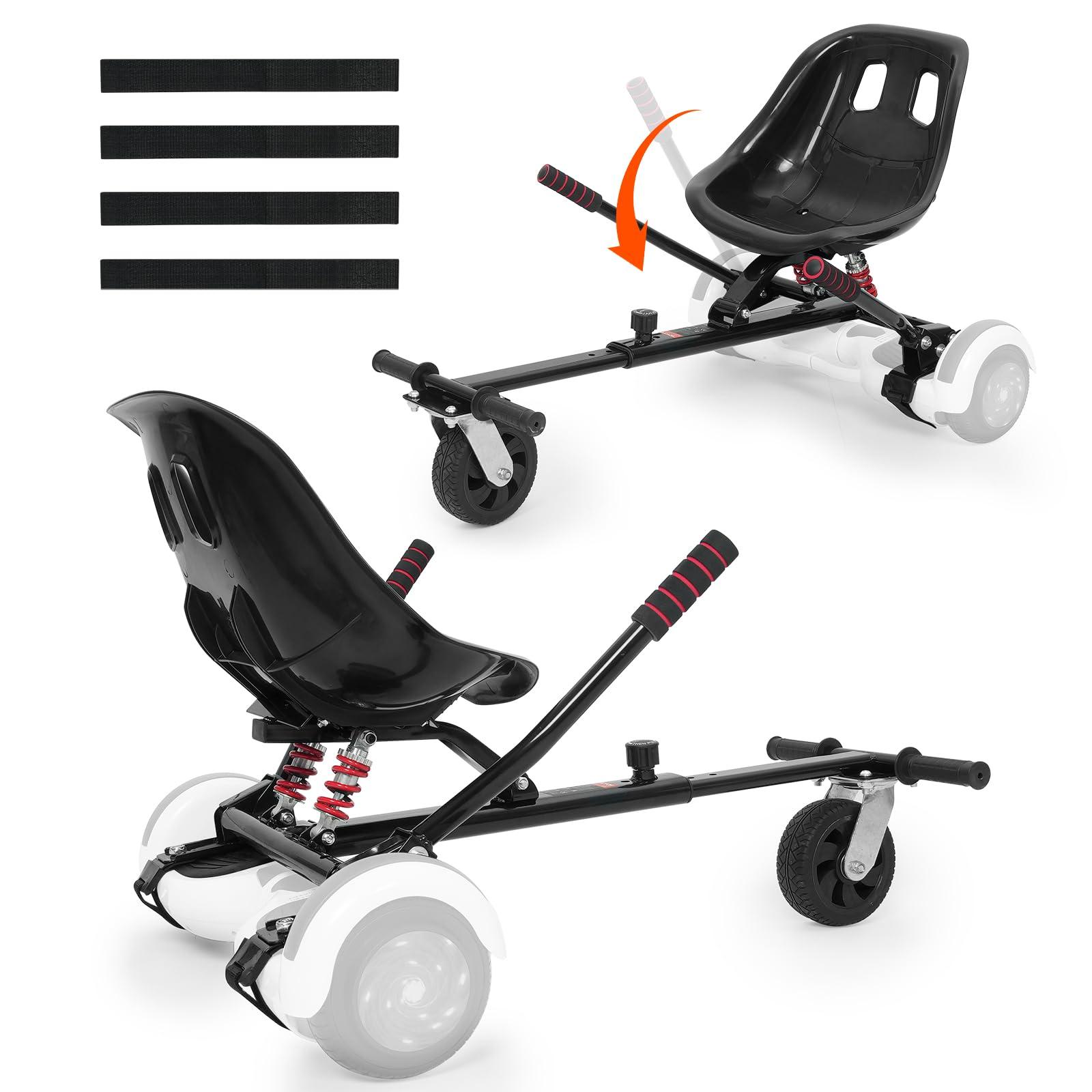 VEVOR VEVOR Hoverboard Seat Attachment, for 6.5" 8" 8.5" 10" Hoverboards, Dual Shock Absorption System, Grips Control, Adjustable Length 270 LBS Load Capacity, Buggy Attachment, for Kids Adults