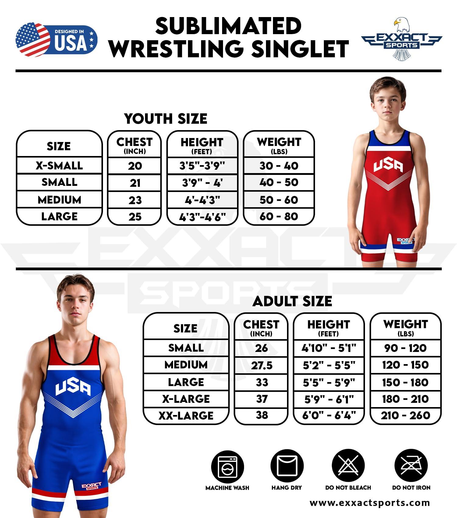 Exxact Sports Exxact Sports Sublimated Men\'s Wrestling Singlet, High-Performance Powerlifting Singlet, Wrestling Singlets for Men (AL, Gladiator)