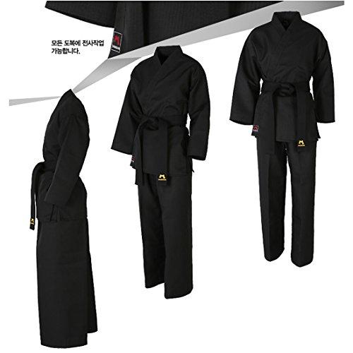 Mudoin Mudoin Taekwondo Black Color Open Uniform TKD Martial Arts Akido Hapkido WTF (150(140-150cm)(4.59-4.92ft))