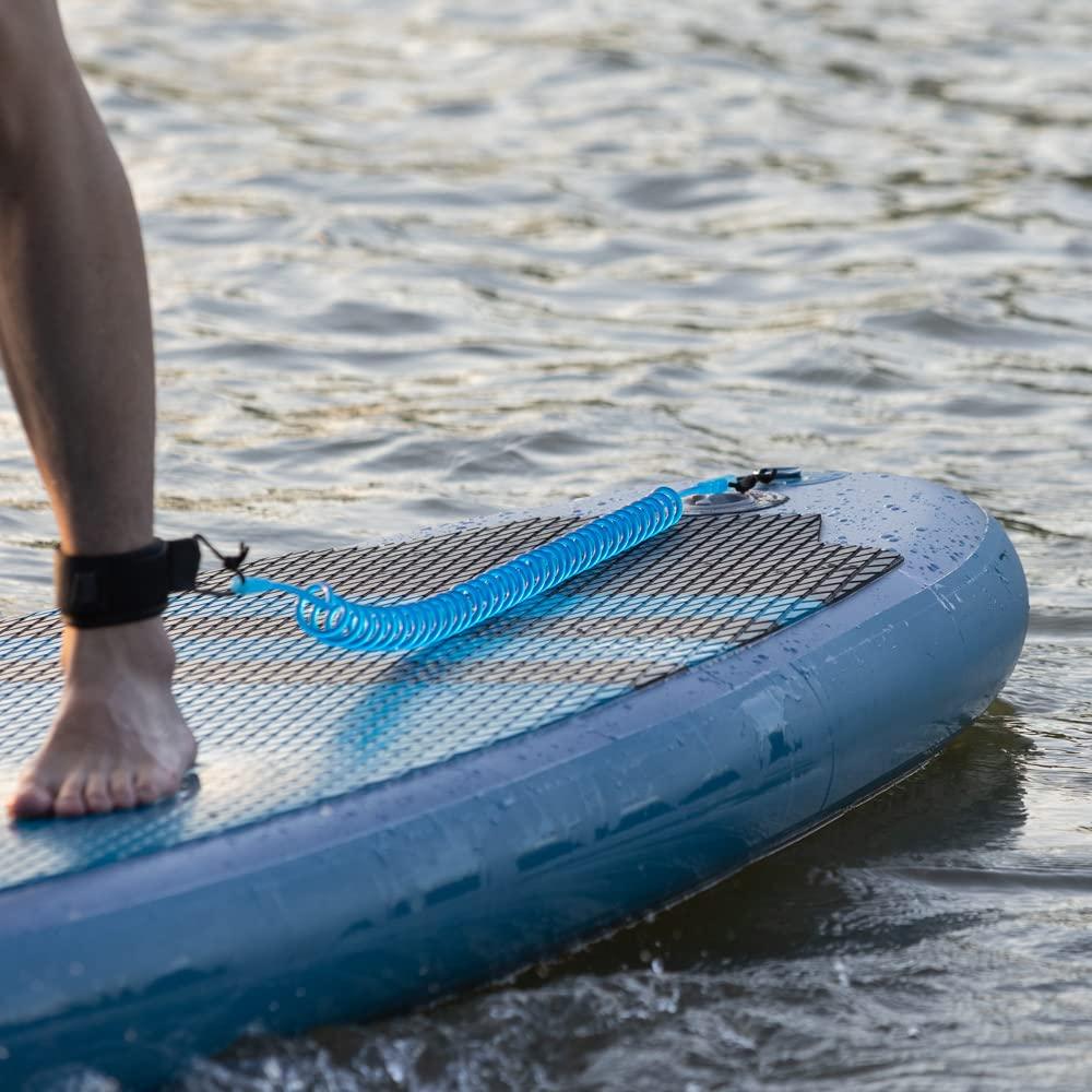 HEYTUR HEYTUR Coiled SUP Leash 10' Surfboard Leash Sup Leg Rope Strap Stand Up Paddleboard Leash (5mm Blue)