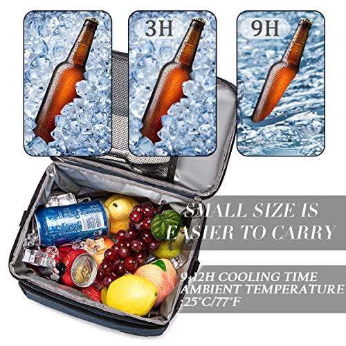 TuErCao TuErcao Cooler Bag - Leak Proof Portable Collapsible Soft Cooler Ice Chest for Beach Hiking Picnic Camping Travel Cooler for Car Road Trips, Lunch Box Cooler for Men Work Hieleras para Trabajo, Blue