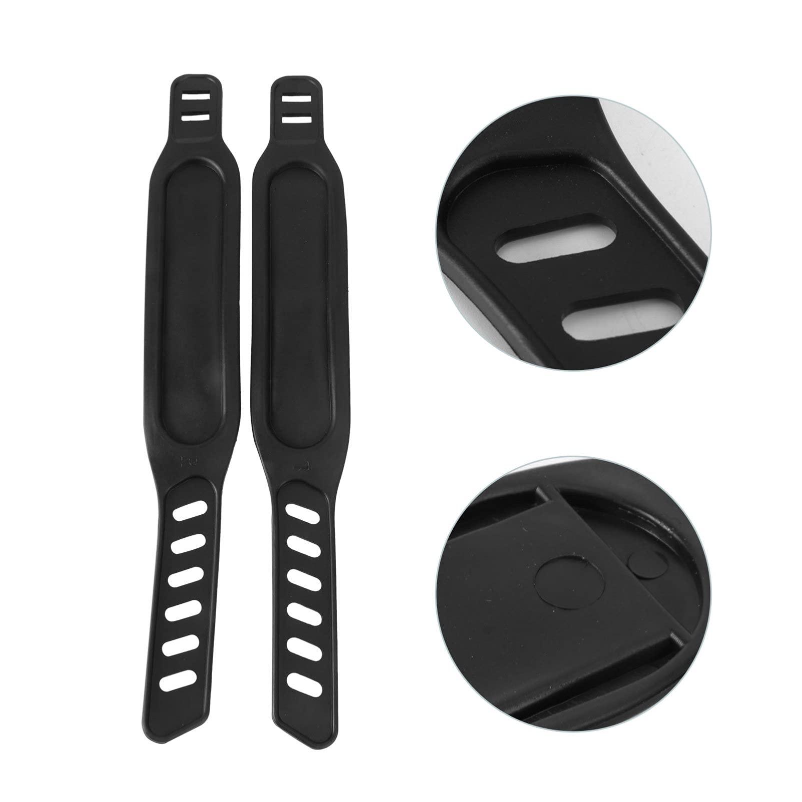 LIOOBO LIOOBO Bike Pedal Straps Universal Fit 4 Pcs Plastic Exercise Bike Toe Straps for Home Gym Dynamic Training Pedals No Scratch on Shoes