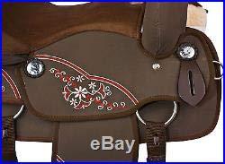 Deen, Enterprises Deen, Enterprises Youth Child Synthetic Western Pony Miniature Horse Saddle Tack Get Matching Headstall, Breast Collar & Saddle Pad Size 10\" to 12\" Inches Seat Available (10\" Inches seat)